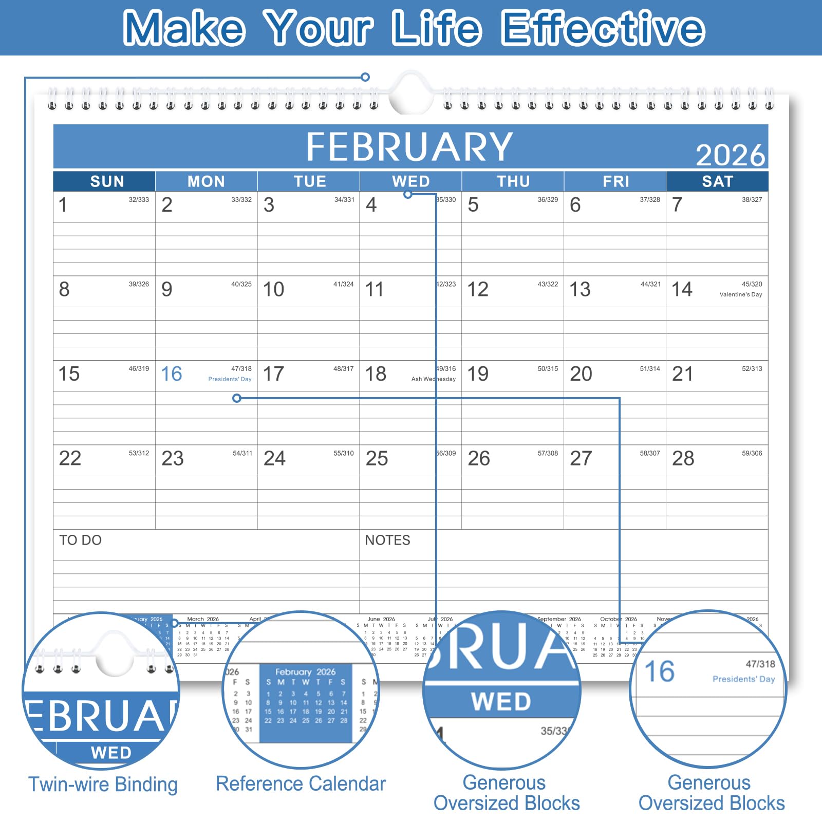 2025-2026 Wall Calendar with Thick Paper | 18 Months (July 2025 - December 2026) | 14.8