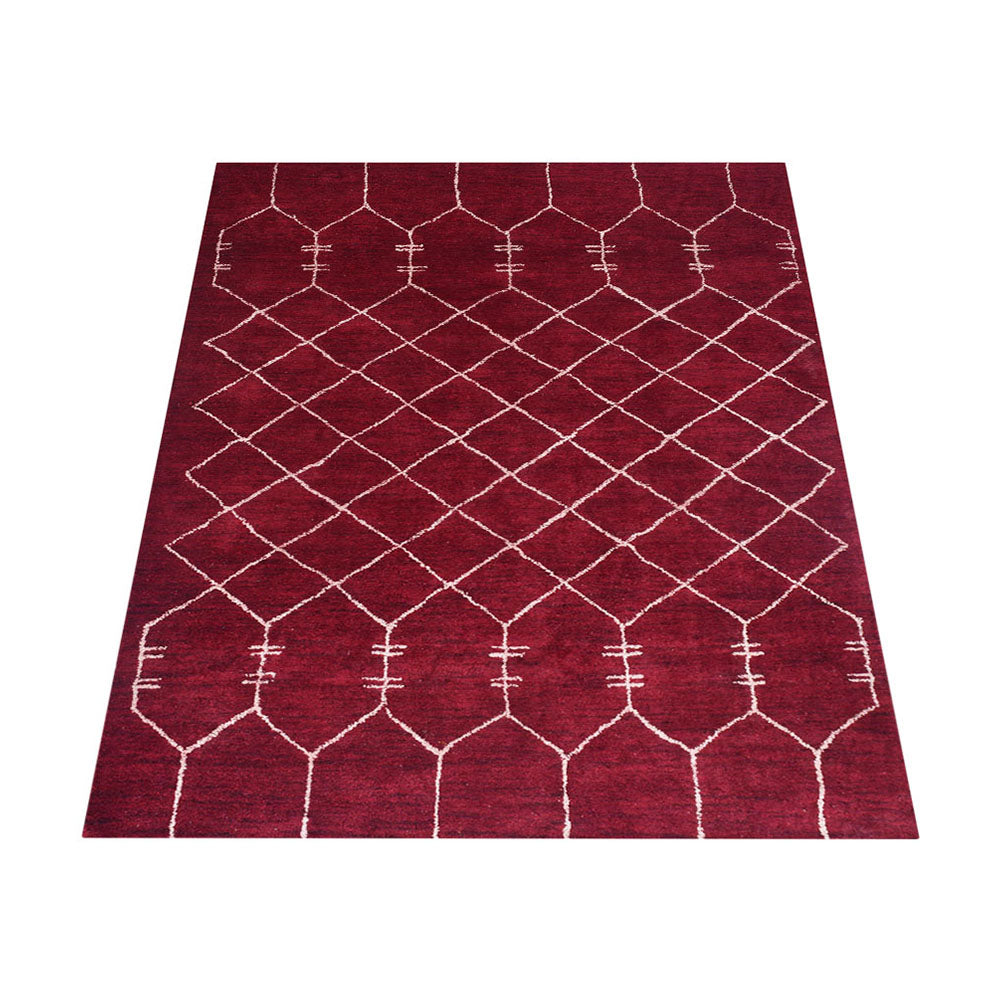 Hand Knotted Wool Area Rug - Soft & Cozy Traditional Design for Living Room, Bedroom, or Office - 5x8 Feet Non-Slip Floor Carpet