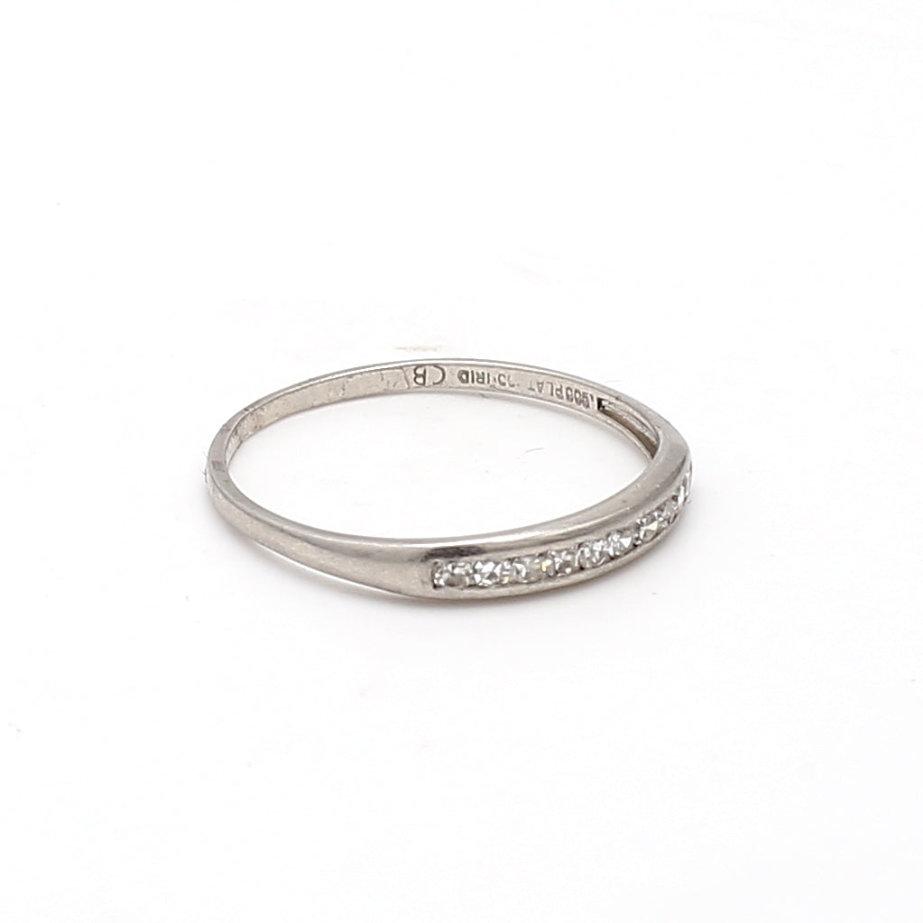 0.20 Carat Round Brilliant H I1 Diamond White Platinum Band Ring for Women - Elegant Wedding, Engagement, Anniversary Jewelry Gift