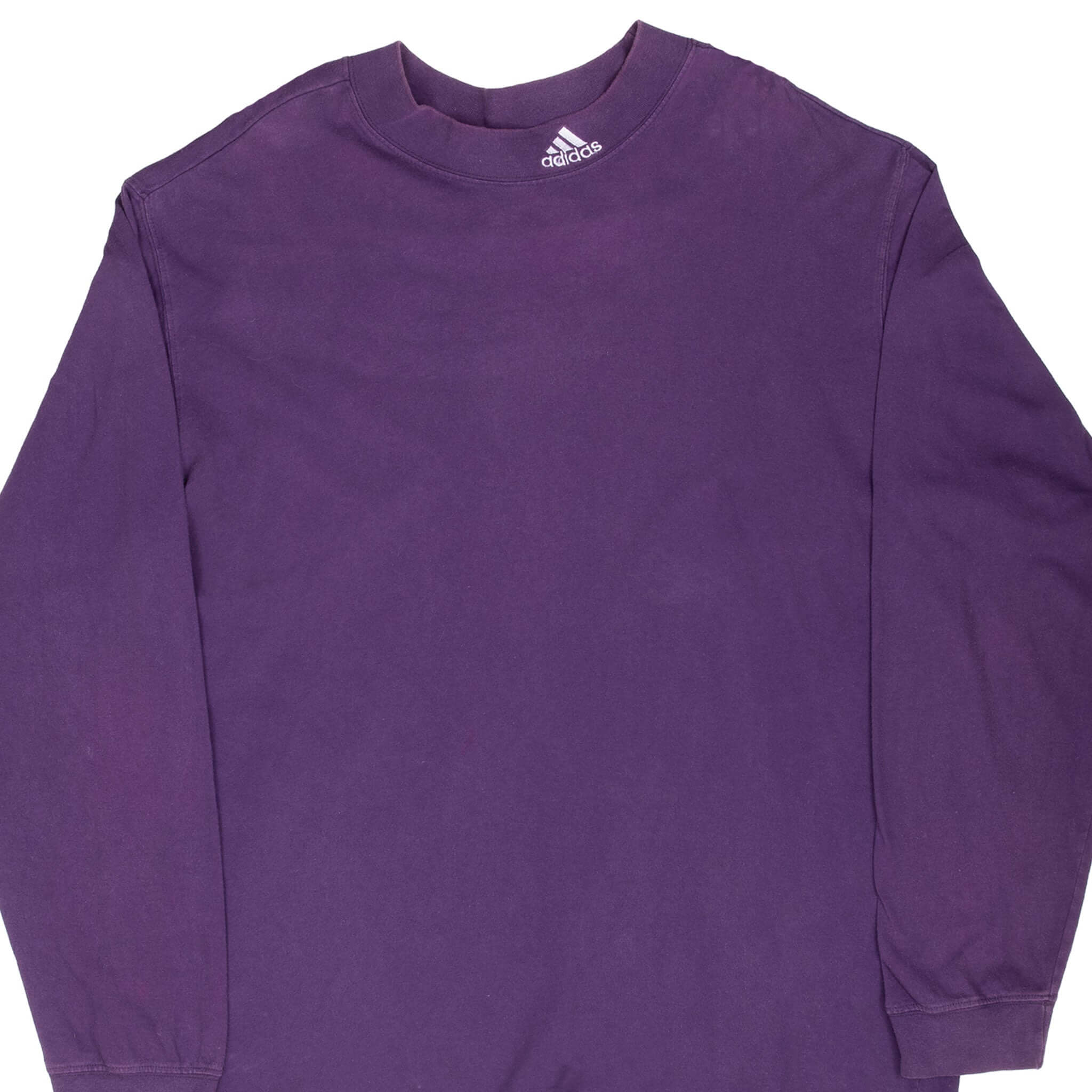 Vintage Adidas Long Sleeve Purple Turtleneck Tee Shirt - 1990s Retro Style, 2XL, Made in USA - Perfect for Casual Wear, Street Fashion & 90s Nostalgia