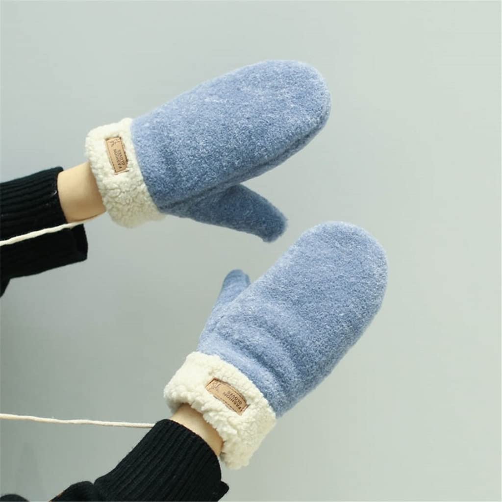 Cute Winter Velvet Padded Gloves for Girls - Warm Riding Bike Gloves for Autumn & Winter - One Size (Color B) - Perfect for Cycling, Outdoor Activities & Cold Weather Protection