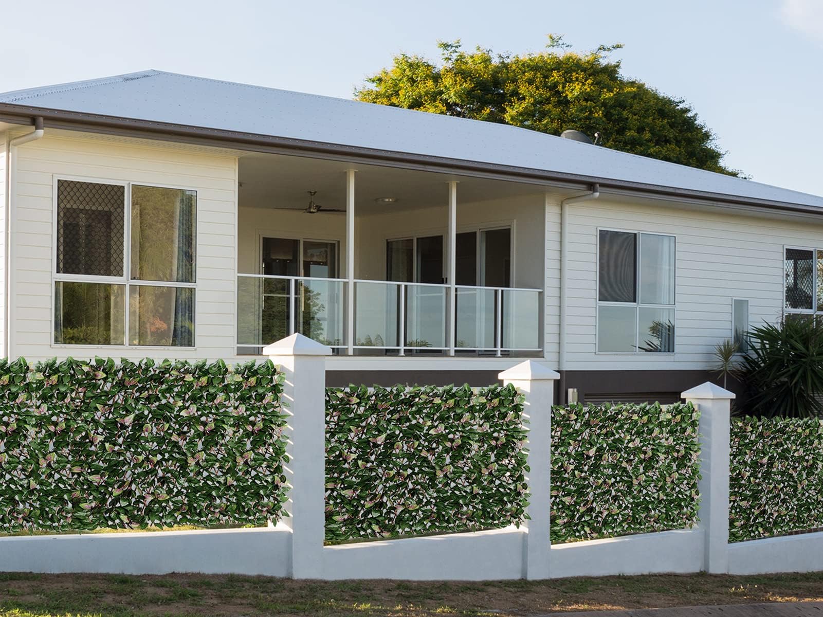 DOEWORKS 4PCS Expandable Faux Ivy Privacy Fence Screen - Outdoor Balcony Patio Garden Backyard Decor, Natural Greenery Backdrop for Home, Wedding & Party Decorations