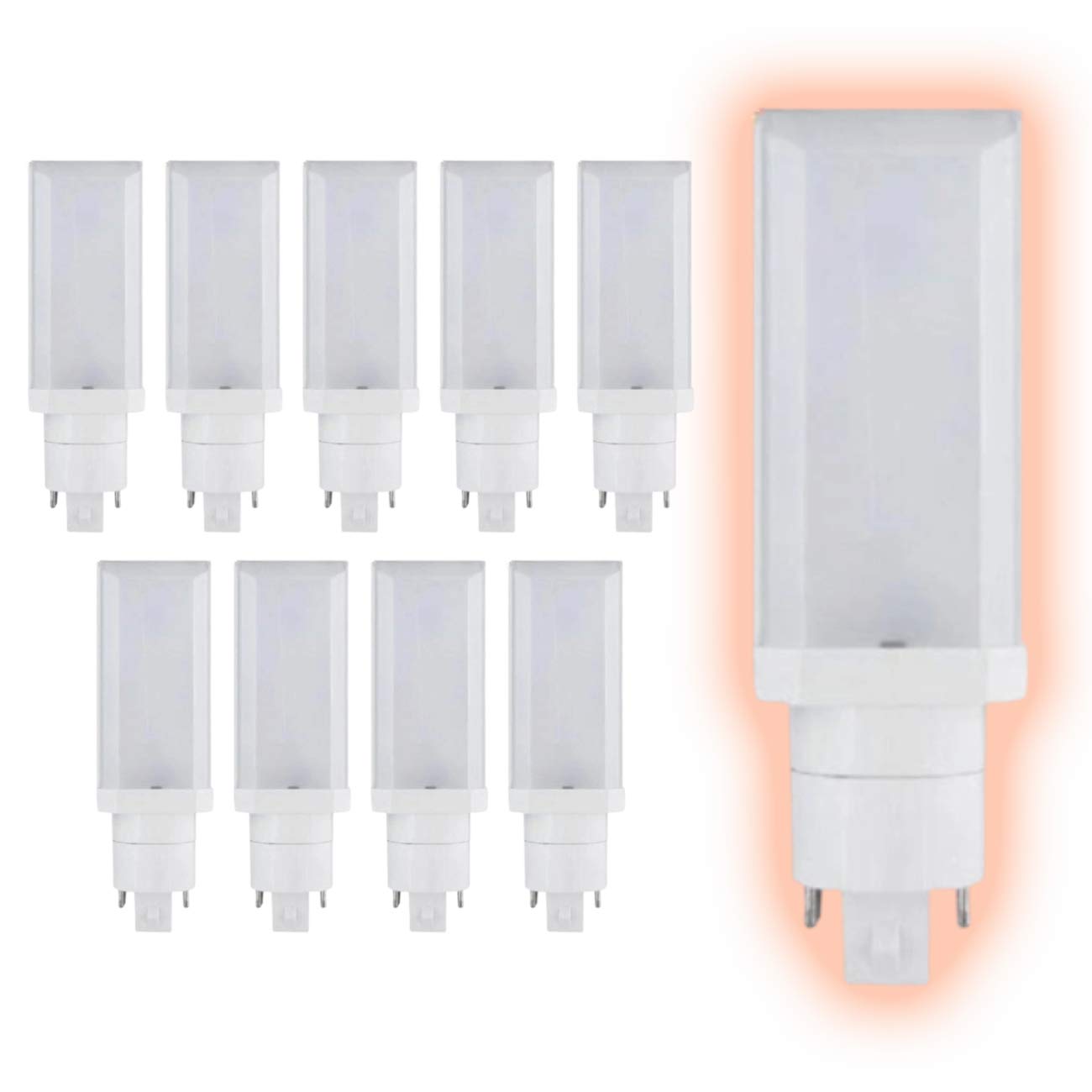 GoodBulb 13W LED Plug-in Light Bulbs 10 Pack - 5000K Daylight, 1000 Lumens, 120° Beam, G24Q Base - Energy Efficient Replacement for Commercial 8W Type B 4 Pin Bulbs | Perfect for Offices, Retail Stores, and Warehouse Lighting
