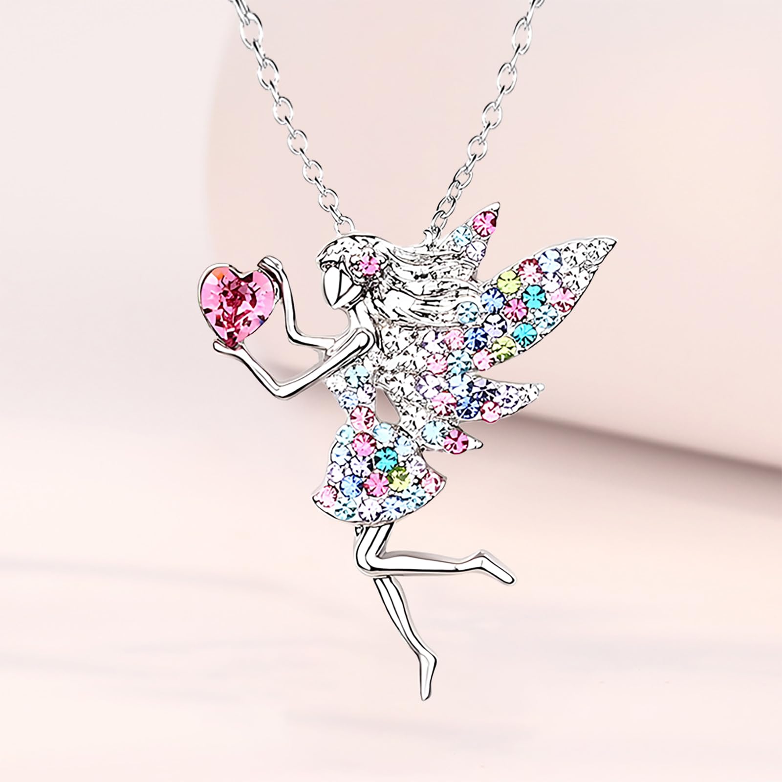 Feibety Crystal Pendant Necklace for Women & Girls - Elegant Elf Jewelry Gift for Birthday, Christmas, Anniversary - Perfect for Daughter, Granddaughter, Niece (Age 13-18) | Ideal for Parties, Prom, Date Night & Special Occasions