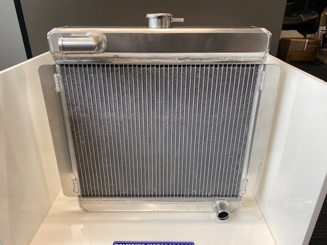 High-Performance Ralloy Alloy Radiator for Ford Pinto & Escort MK2 - Top & Side Hose Connection - Perfect for Classic Car Restoration & Racing Upgrades