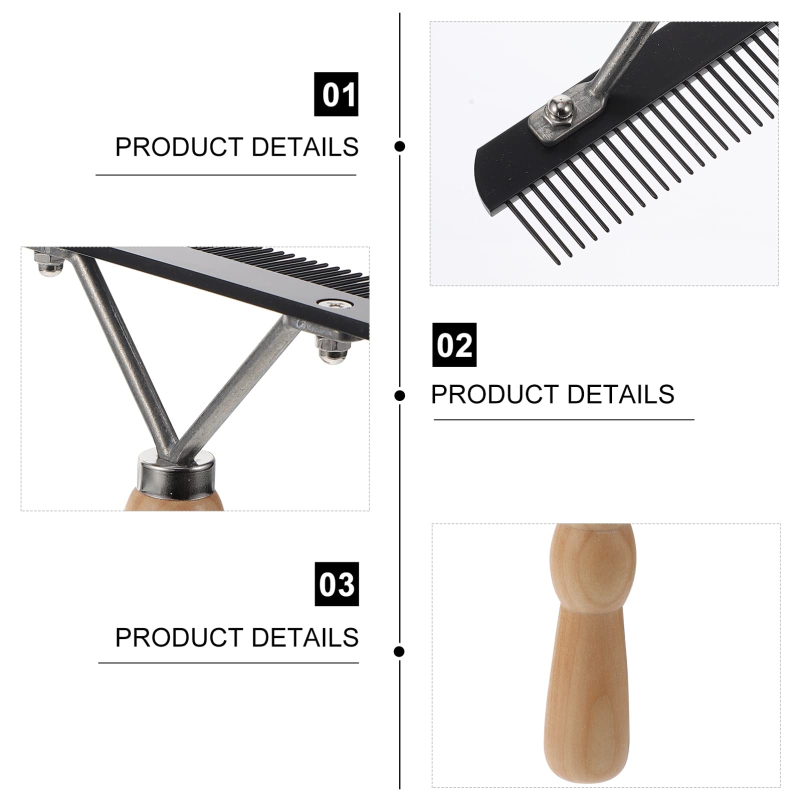 Premium Dog Deshedding Brush & Cat Grooming Tool - Gentle Wooden Grass Rake Comb for Pet Hair Removal - Perfect for Shedding Control & Matting Prevention - Ideal for Home Grooming & Professional Pet Care