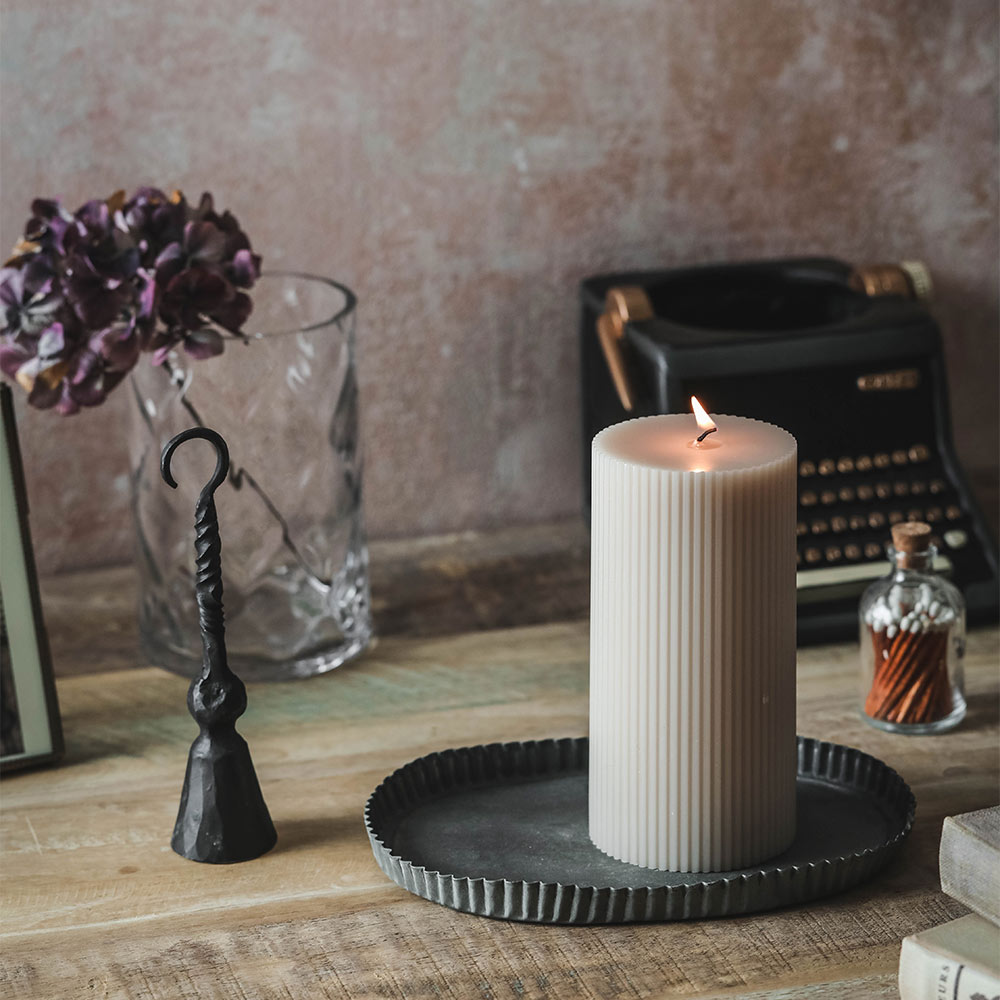 Elegant Ribbed Pillar Candles for Home Decor - Perfect for Weddings, Parties & Romantic Ambiance