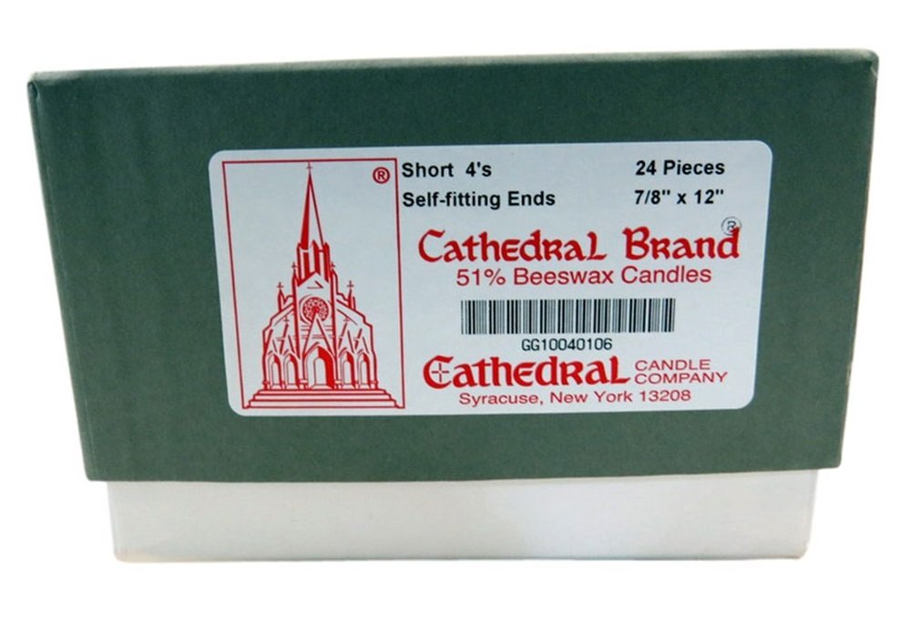Premium Cathedral Brand 51% Beeswax Candles - 7/8