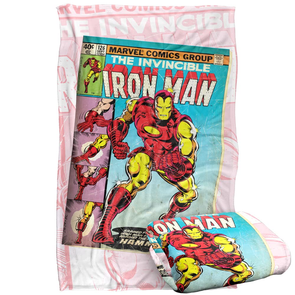 Marvel Iron Man Throw Blanket 36x58 Inches - Super Soft Silky Touch Fleece Blanket for Adults & Kids - Perfect for Bed, Sofa, Movie Nights & Superhero Gifts