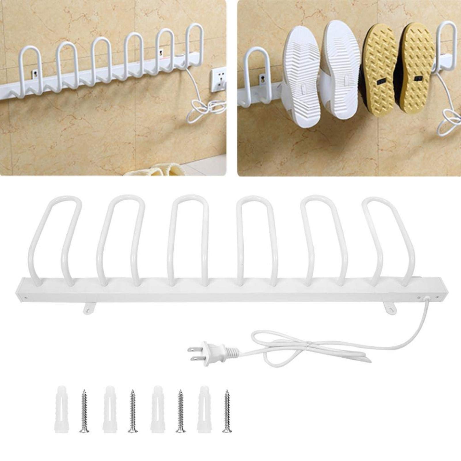 Electric Shoe Dryer & Boot Warmer - Wall Mounted Aluminum Alloy Glove & Hat Dryer - Fast Drying for Shoes, Boots, Socks & Ski Gear - Safe Non-Scalding US Plug - Perfect for Home, Gym, Ski Resort & Winter Sports