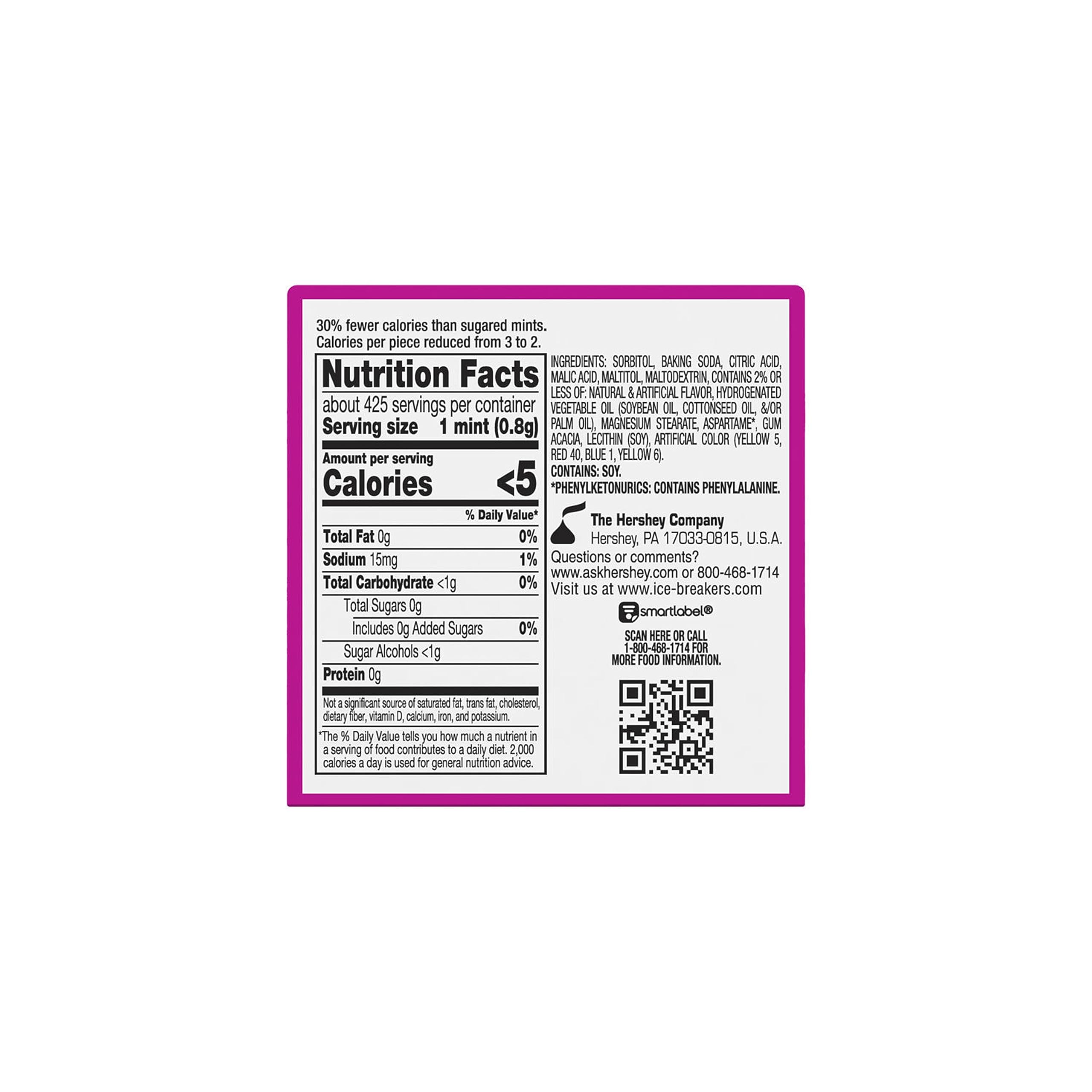 ICE BREAKERS Sparkling Raspberry Lemon Seltzer Breath Mints - 1.5 oz (8 Count) - Refreshing Sugar-Free Mints for Fresh Breath at Work, School & Social Events