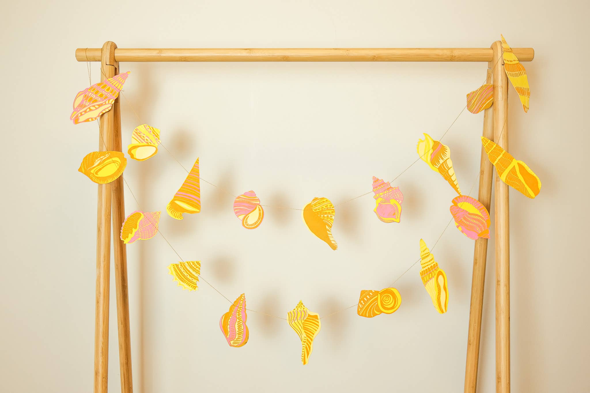 Handmade Shell Sewn Garland - Beach Themed Decor for Coastal Weddings, Boho Home Decor & Summer Party Decorations
