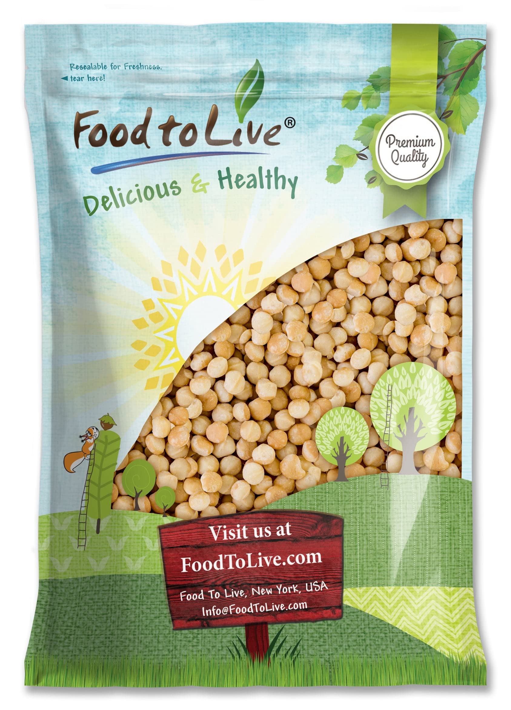 Food to Live Dry Roasted Macadamia Nuts with Himalayan Salt | 8 Pound Bulk Pack | Oven Roasted Whole Nuts | Lightly Salted, No Oil Added | Vegan, Keto & Kosher Certified | High Protein Snack | Perfect for Baking, Trail Mix & Healthy Snacking
