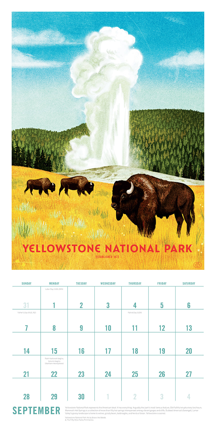 2025 National Parks Wall Calendar - Stunning Art Collection for Nature Lovers | Perfect for Home, Office & Gift Giving
