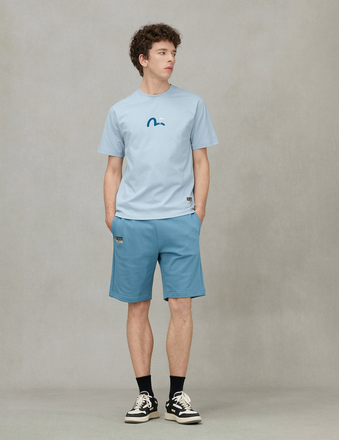 Seagull & EVISU Flag Print Regular Fit Sweatshorts - Comfortable Casual Shorts for Men | Perfect for Gym, Running, Lounge & Streetwear Fashion