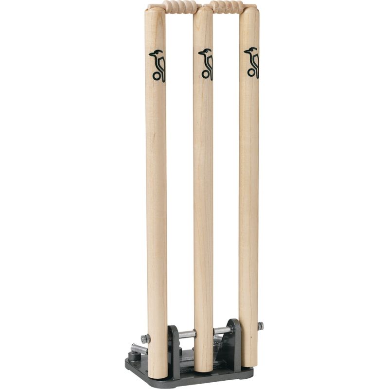 Kookaburra Natural Springback Cricket Stumps - Premium Wooden Cricket Wickets for Practice & Matches - Perfect for Backyard, Club, and Professional Cricket Games