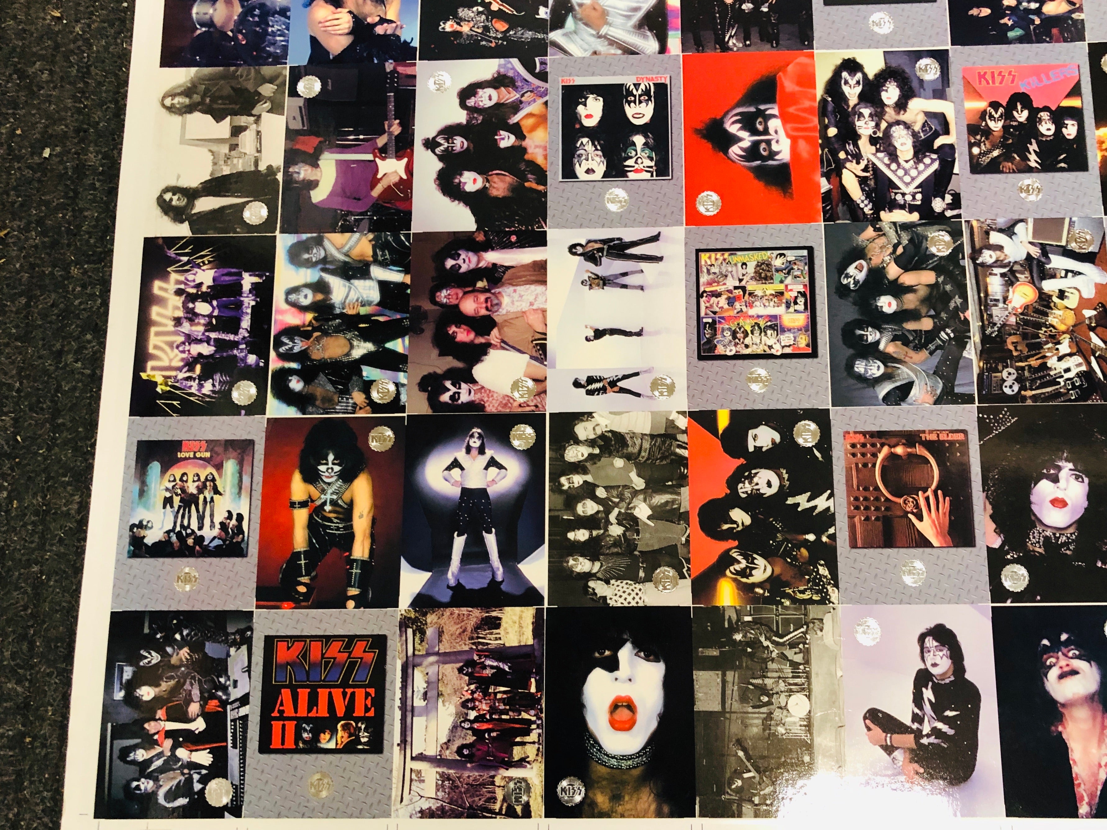 1997 Kiss Rock Band Rare Uncut Card Sheet Set - Collectible Memorabilia for Fans & Music Enthusiasts