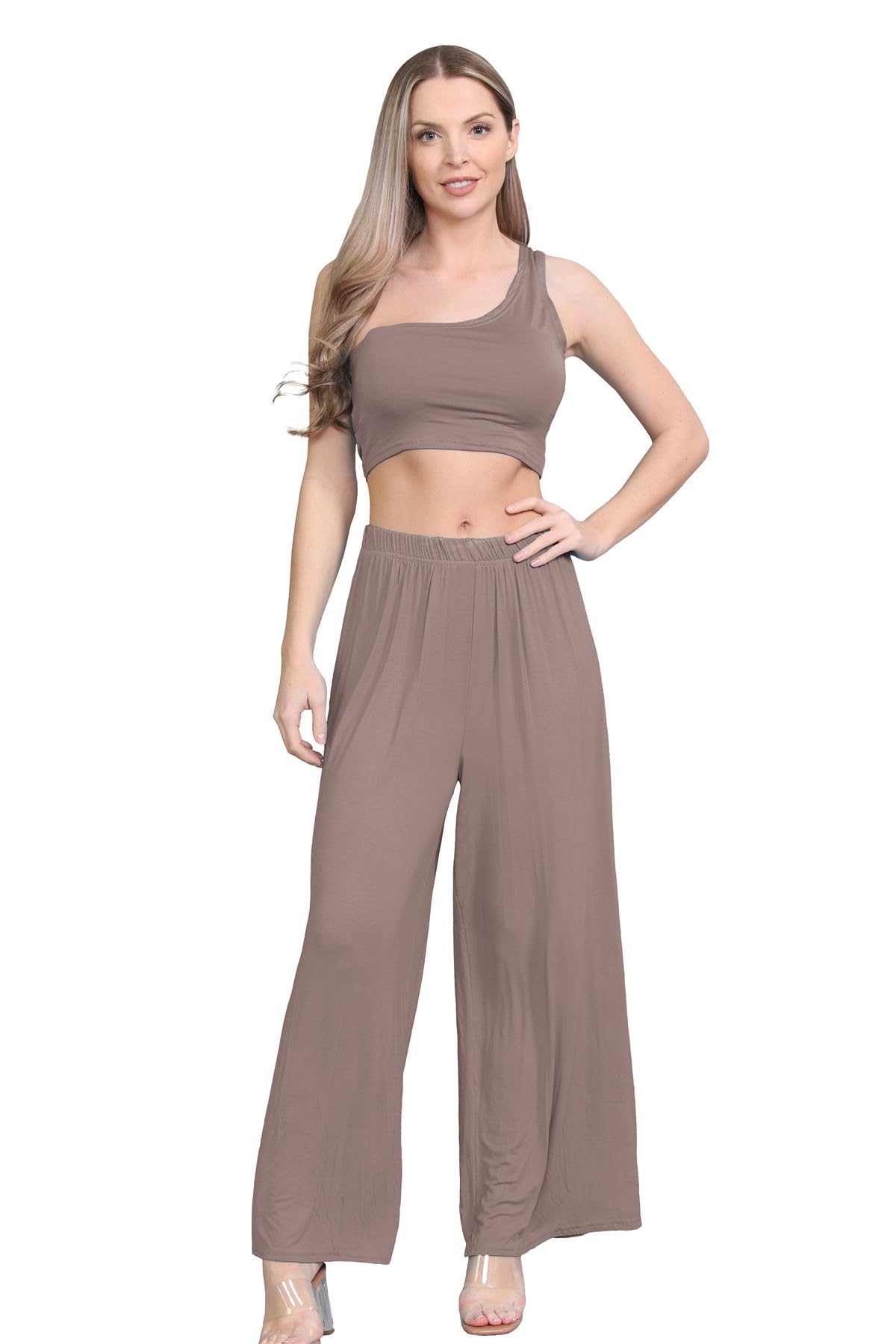 Janisramone® Women's Plain Wide Leg Palazzo Pants - Elegant High Waisted Trousers for Casual & Office Wear | Comfortable Plus Size Palazzo Pants for Women | Perfect for Work, Travel & Everyday Outfits