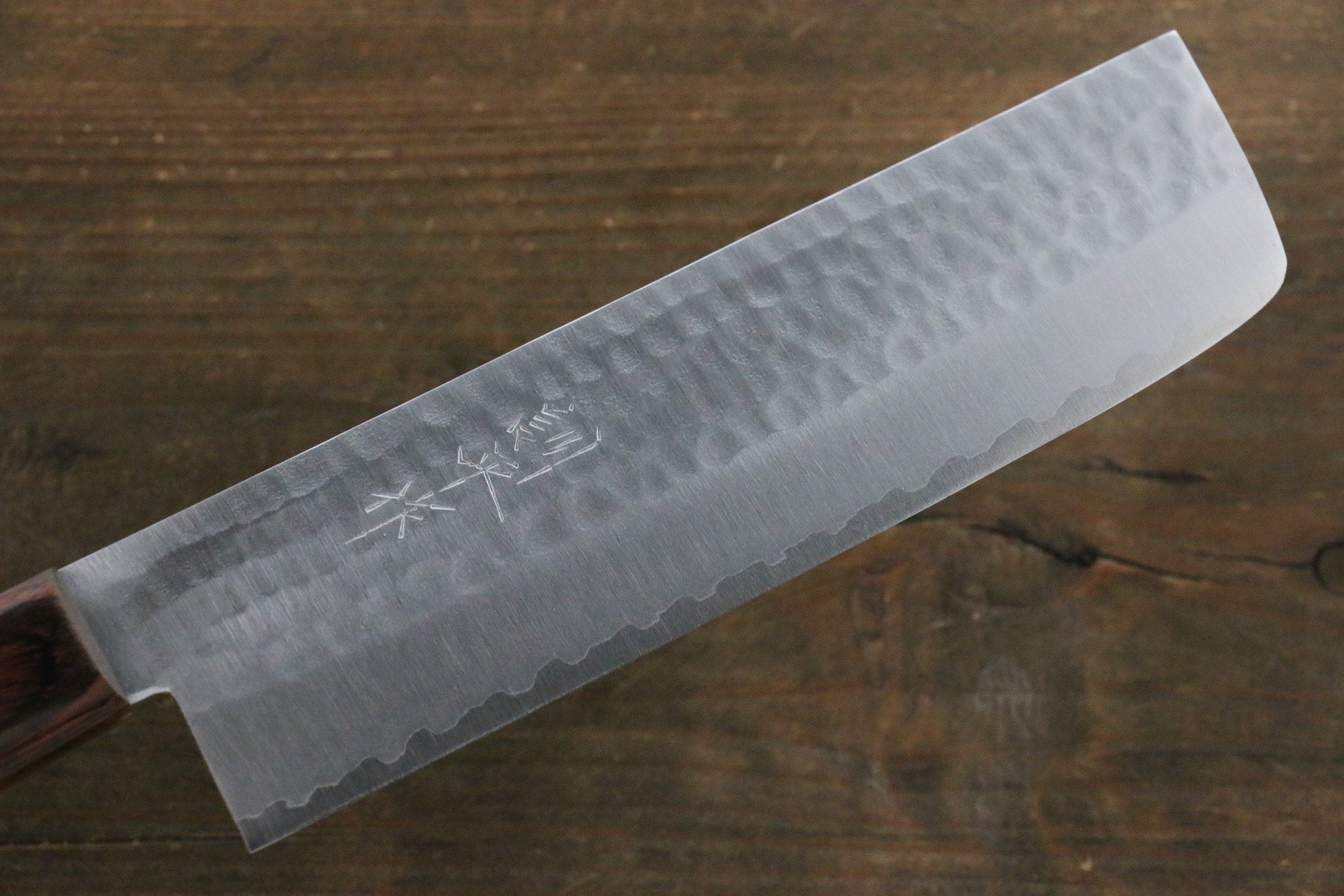 Premium Kunihira VG1 Hammered Usuba Knife 165mm - Japanese Chef Knife with Mahogany Handle - High Carbon Stainless Steel Blade for Slicing, Chopping & Precision Cutting - Perfect for Sushi, Vegetables & Professional Kitchens
