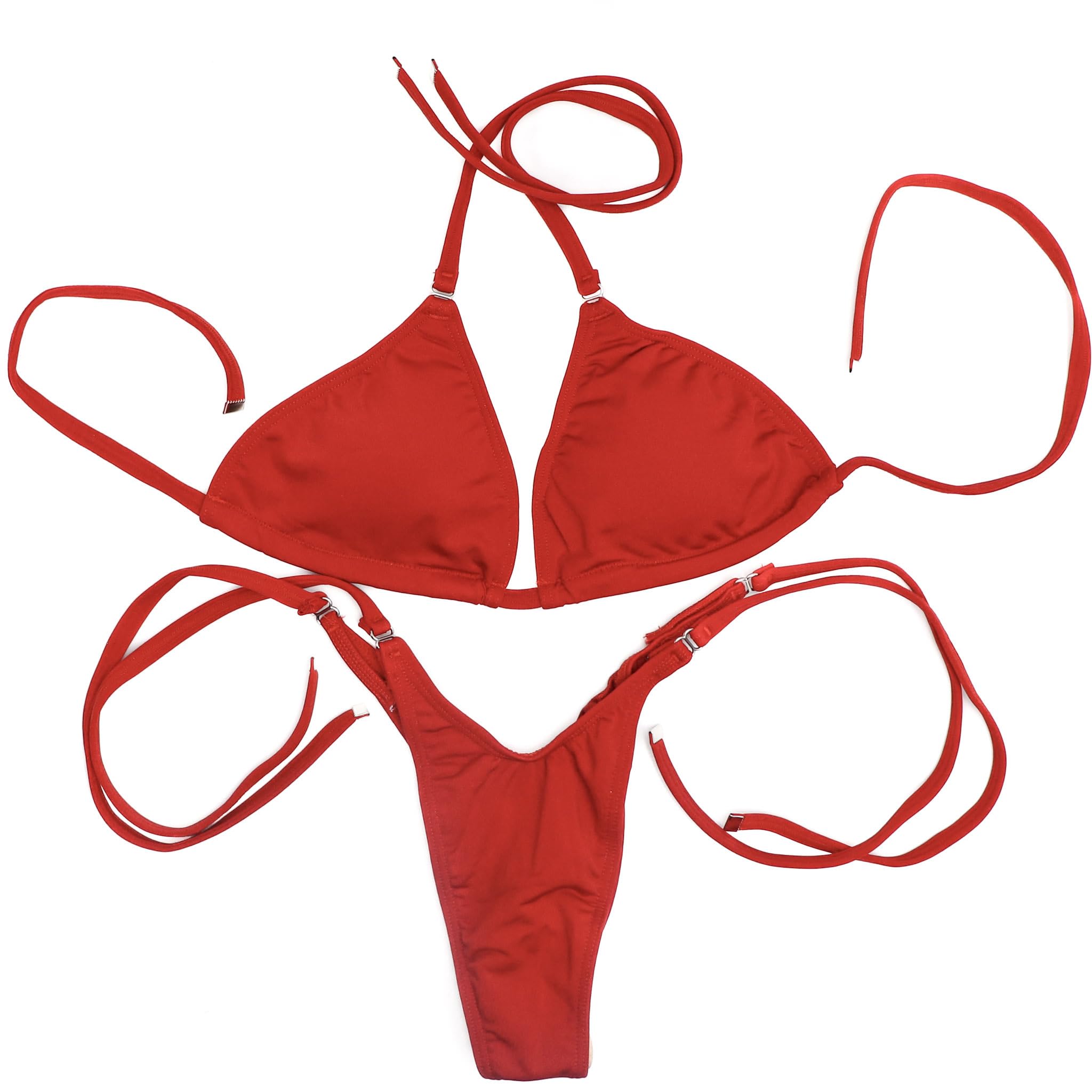 IFBB Approved Red Bikini Competition Suit - NPC Posing Practice Outfit for Bodybuilding & Fitness Shows | Perfect for Stage Performances and Photo Shoots