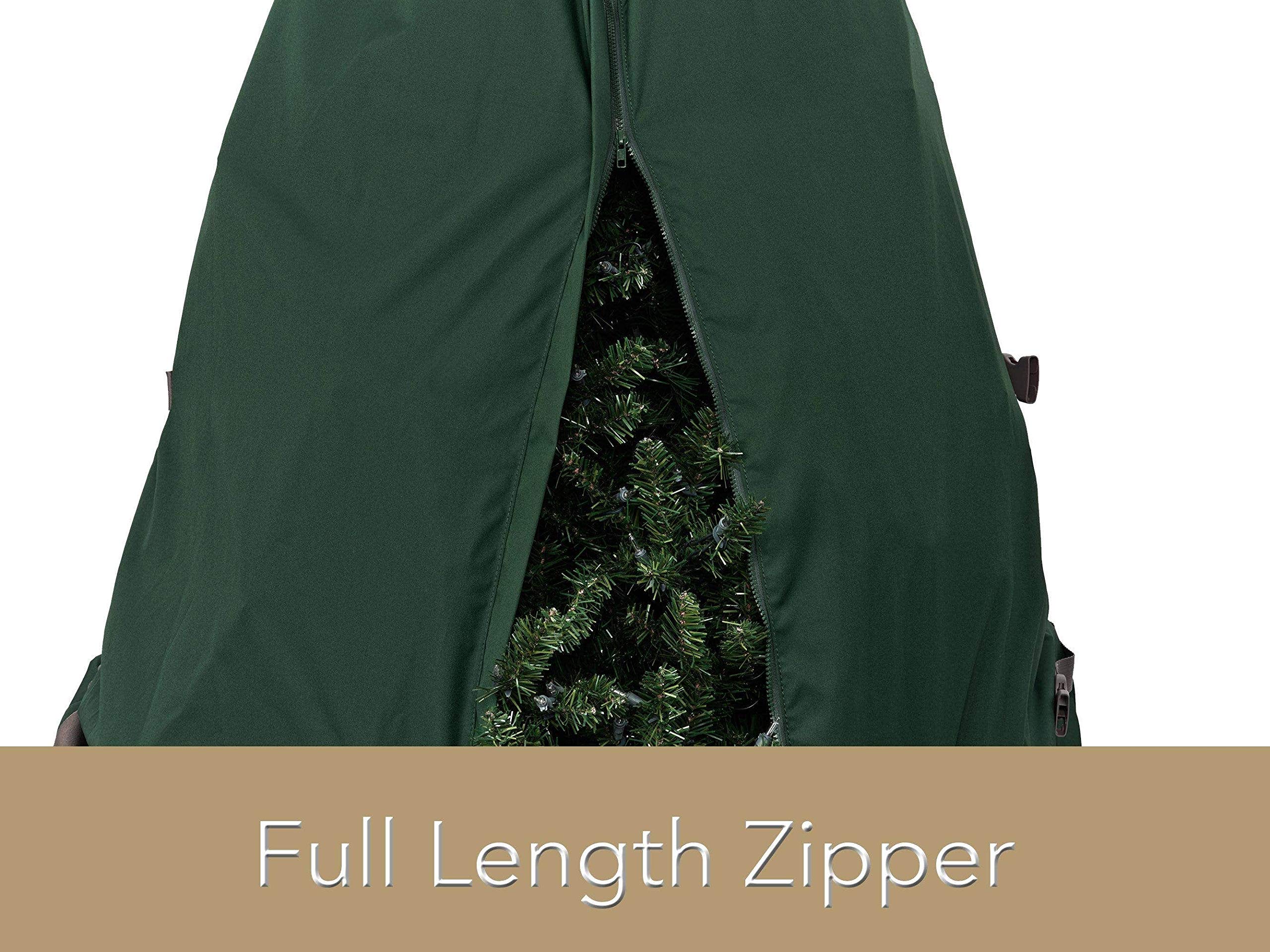 Covermates Keepsakes Upright Christmas Tree Storage Bag - Heavy Duty Holiday Organizer with Cinch Straps for Superior Protection (Green) - Perfect for Storing Artificial Christmas Trees in Attics, Basements or Garages