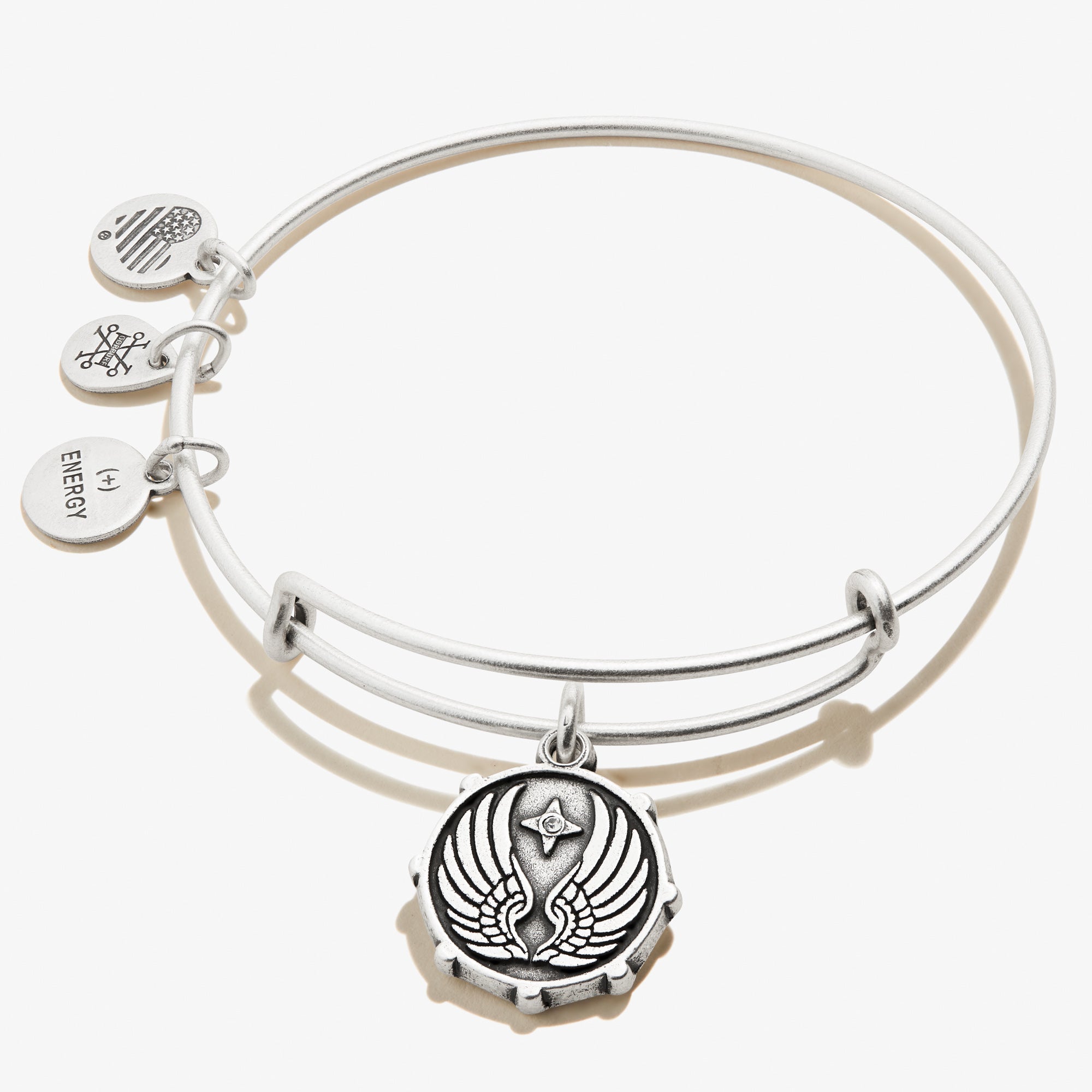 Guardian Angel Wings Charm Bangle Bracelet for Women - Sterling Silver Adjustable Inspirational Jewelry Gift for Mom, Sister, Daughter - Perfect for Everyday Wear, Special Occasions & Protection Symbol