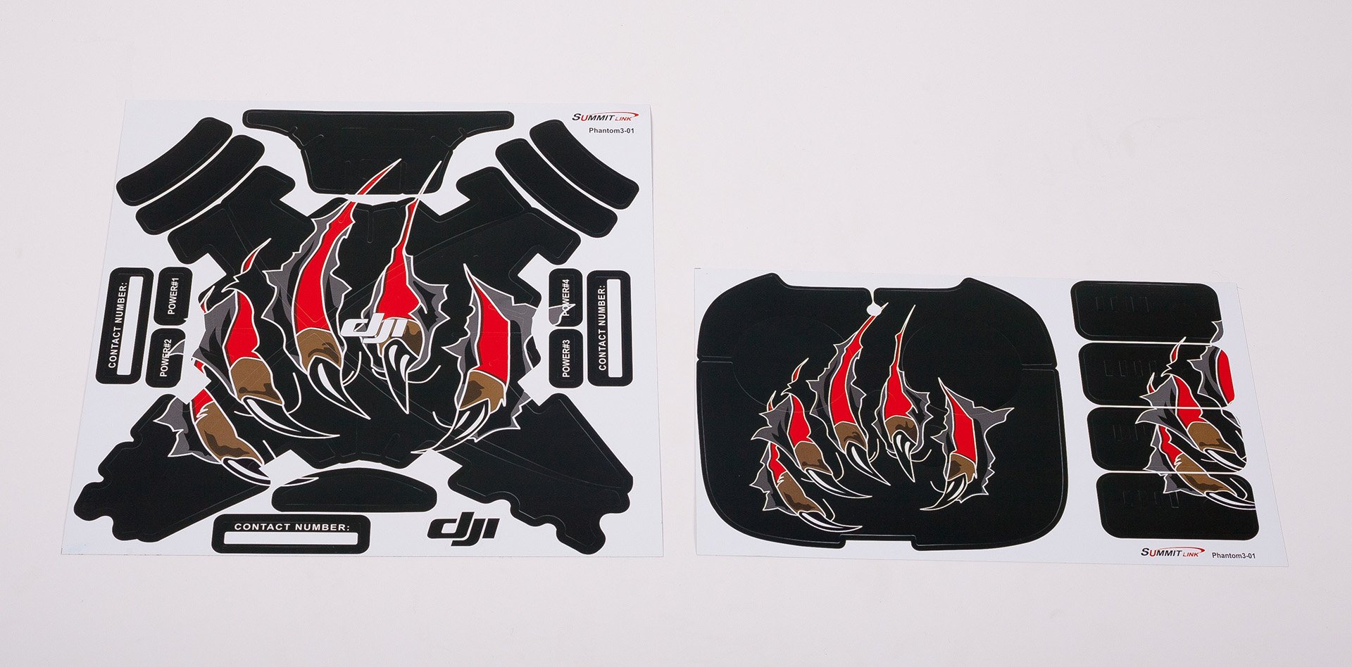 SummitLink Phantom 3 Sticker Set - Controller & Drone Skin Wrap Decals - Customizable Radiation Protection Vinyl Stickers for DJI Phantom 3 (Not Included) - Perfect for Personalization and UV Protection