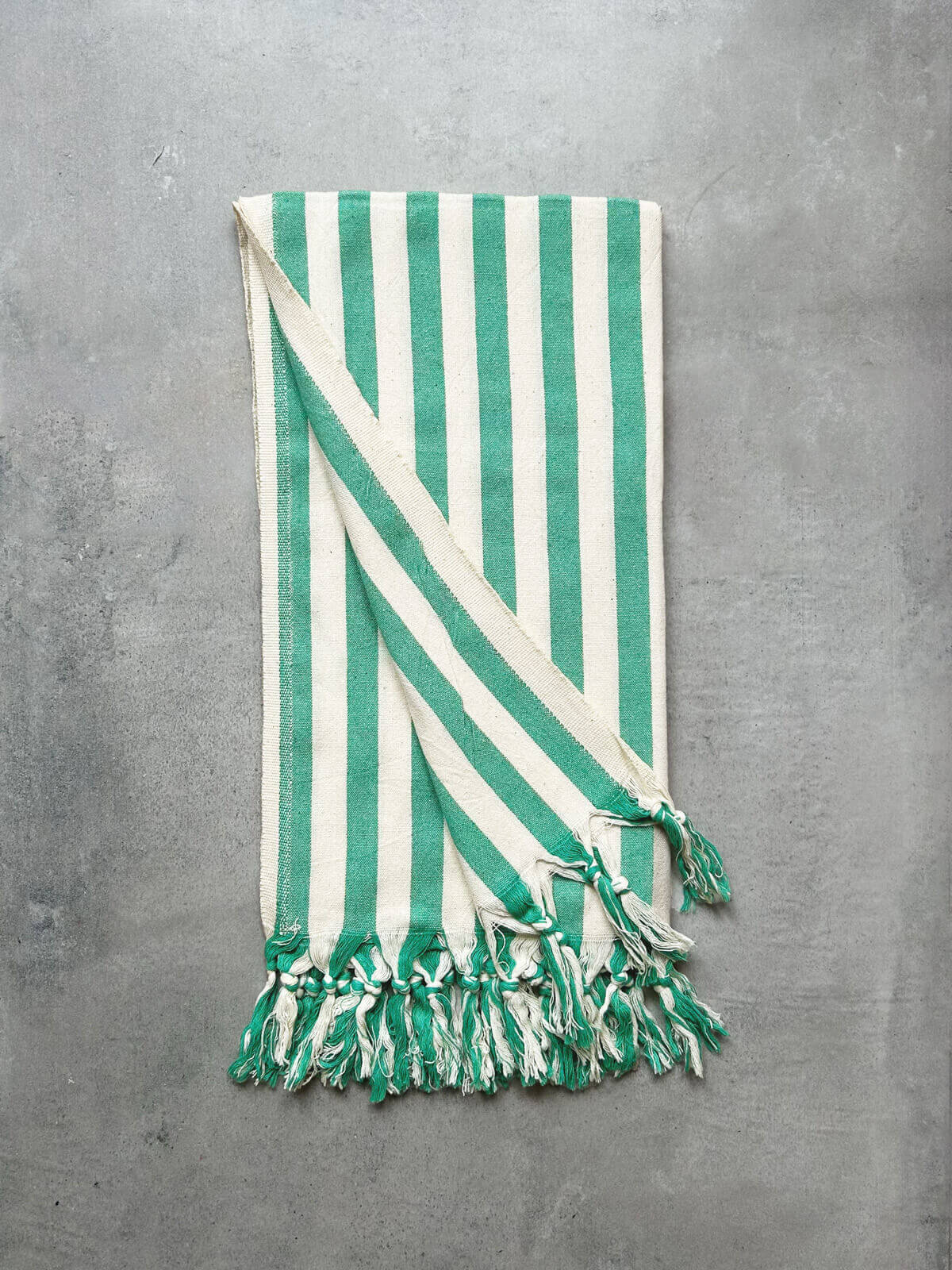 Brighton Stripe Hammam Towel - Premium 100% Cotton Turkish Bath Towel, Soft & Absorbent Green Beach Towel for Spa, Yoga, Travel & Home Use