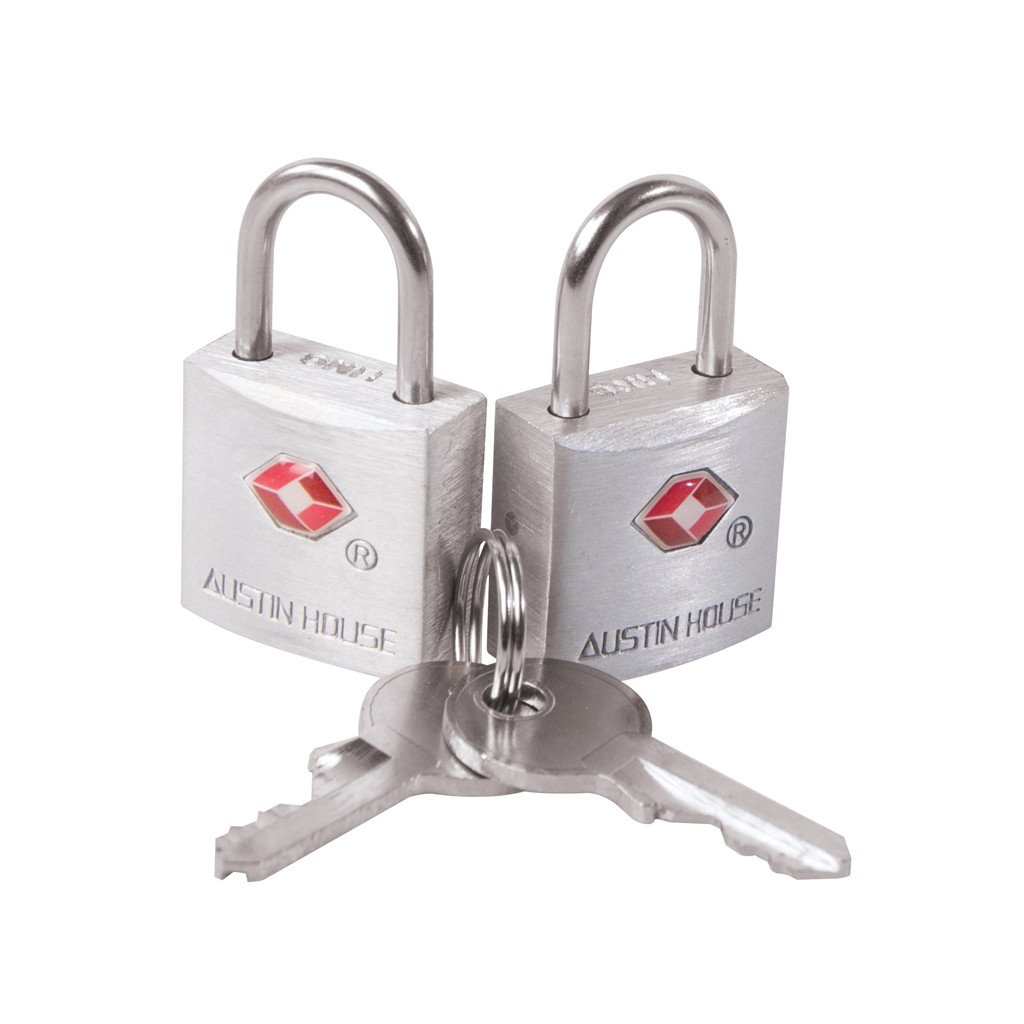 Austin House Travel Sentry TSA Approved Key Padlocks - Secure Luggage Locks for Airports, Suitcases & Backpacks | Ideal for International Travel, Business Trips & Vacation Security
