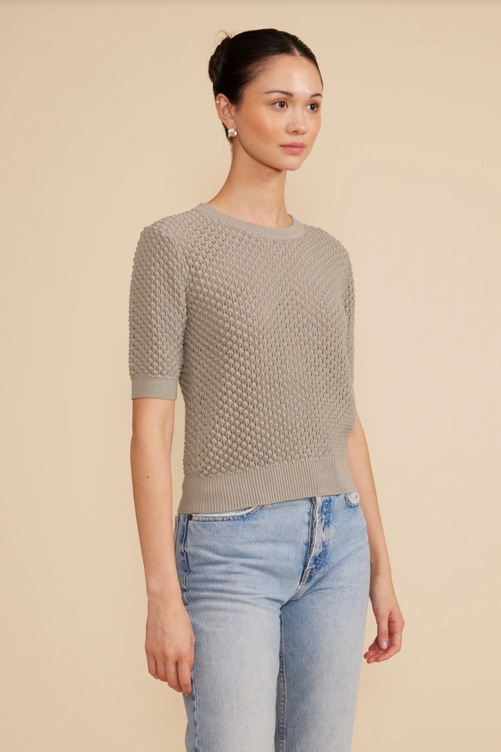 Elise Knit Top for Women - Soft Sage Green Casual T-Shirt | Perfect for Everyday Wear, Layering & Outfits