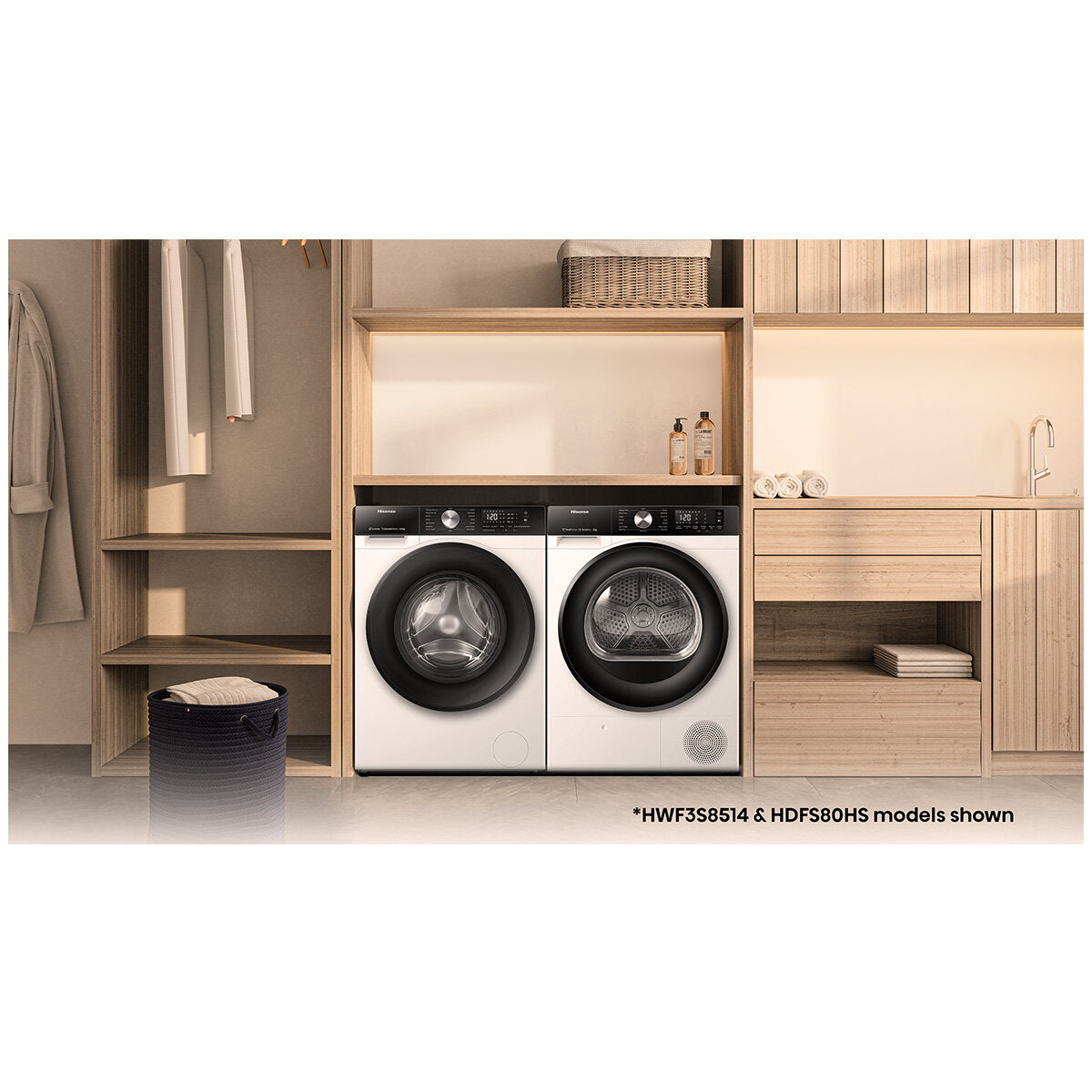 Hisense 8.5kg Series 3 Front Load Washing Machine HWF3S8514 - Energy Efficient, Quiet Operation for Apartments & Small Homes - Perfect for Laundry Rooms & Compact Spaces