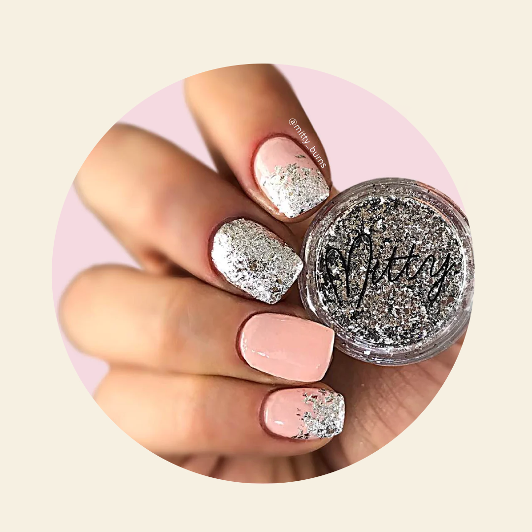 Mitty Shattered Chrome Flakes Stars - Metallic Nail Art Decorations for DIY Manicure, Acrylic Nails & Beauty Salon Use