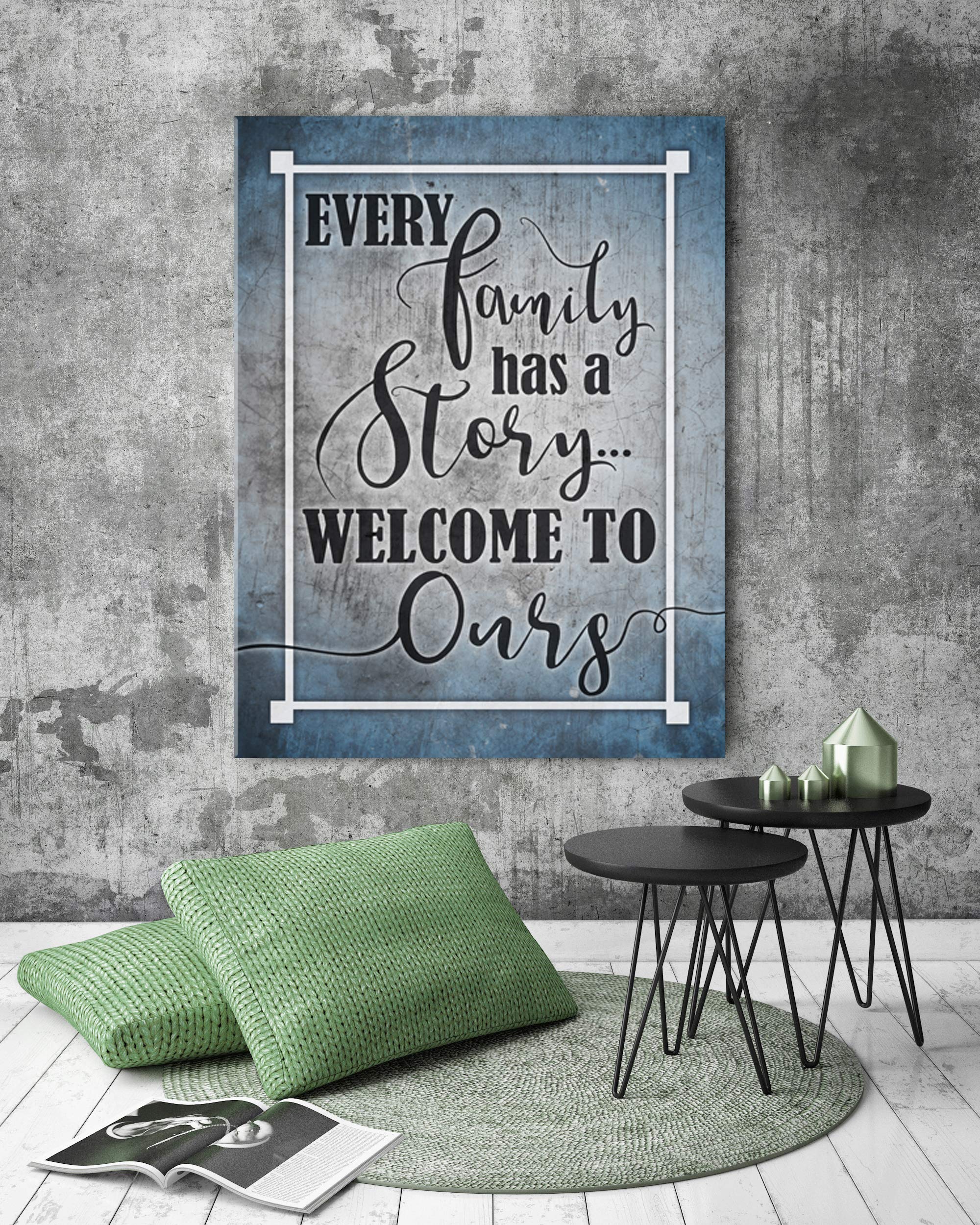 Farmhouse Family Story Sign - Rustic Wall Art for Living Room Decor