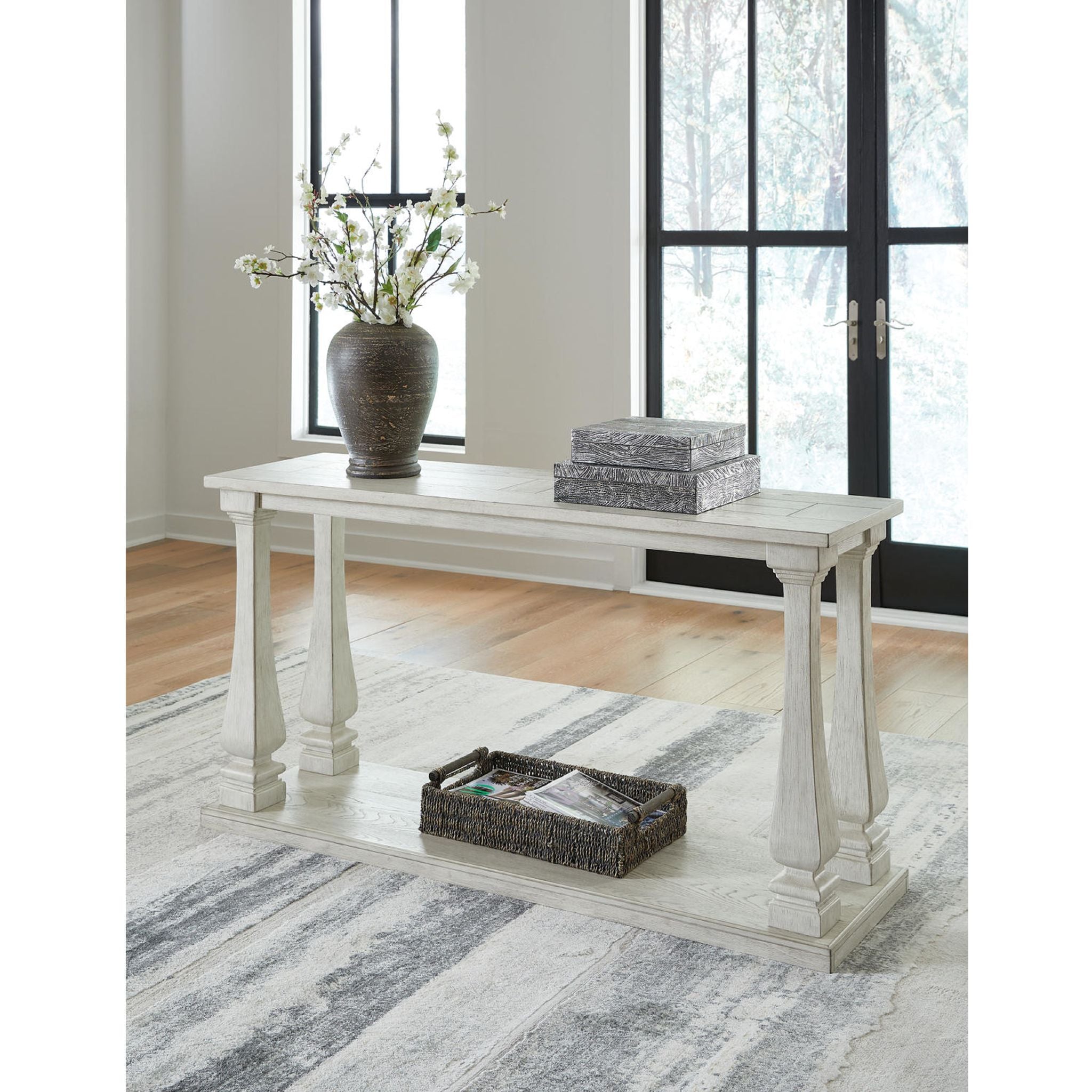 Arlendyne Sofa Table - Antique White Console Table for Living Room, Entryway, or Hallway - Perfect for Decor, Storage, and Display