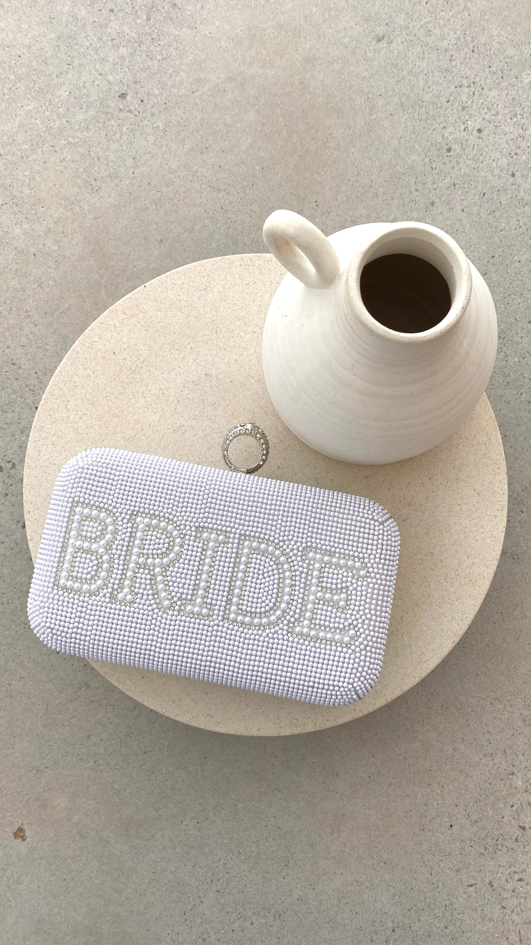 Sparkly Sequin Bridal Clutch Purse for Wedding - White & Silver Glam Evening Bag - Perfect for Bachelorette Parties, Rehearsal Dinners & Bride Accessories