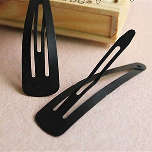 12pcs Black Metal BB Hair Snap Clips for Women & Girls - Simple Hair Barrettes & Headbands - Hair Accessories for School, Work, Parties & Everyday Styling