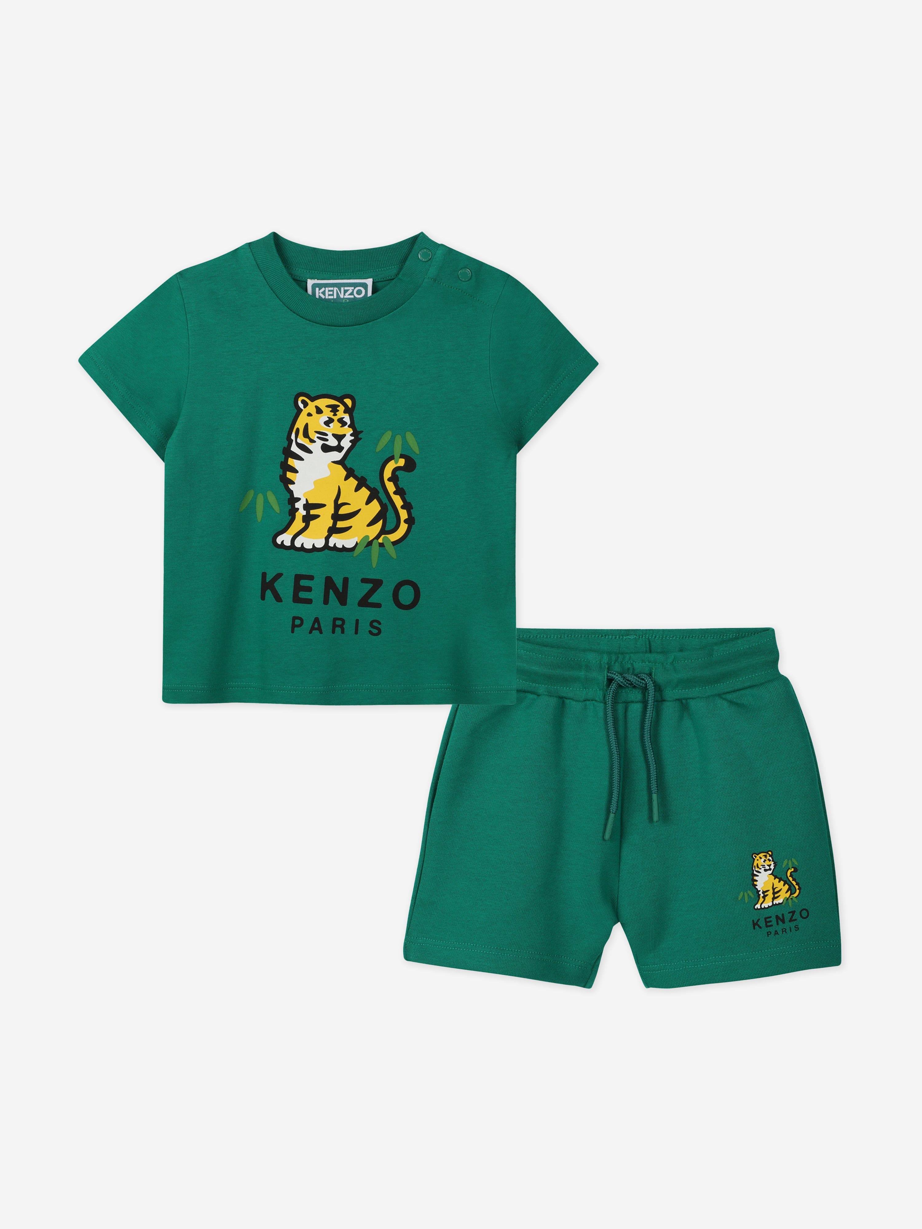 Baby Boys Kotora Short Set - Green Cotton Outfit for Toddlers | Playtime, Summer & Casual Wear