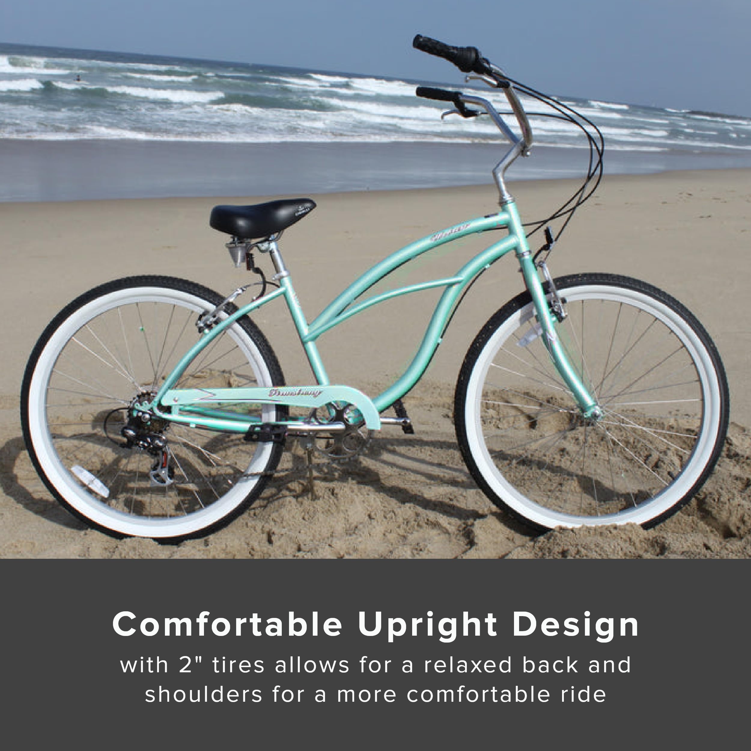 Firmstrong Urban Lady Beach Cruiser Bicycle - Comfortable Women's Cruiser Bike for Leisure Riding, Beach & City Commuting