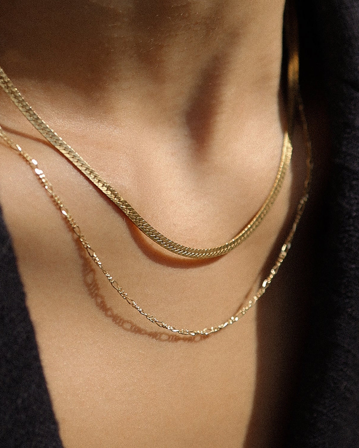 Elegant Herringbone Necklace for Women - Gold & Silver Layered Chain - Perfect for Everyday Wear, Date Night & Special Occasions