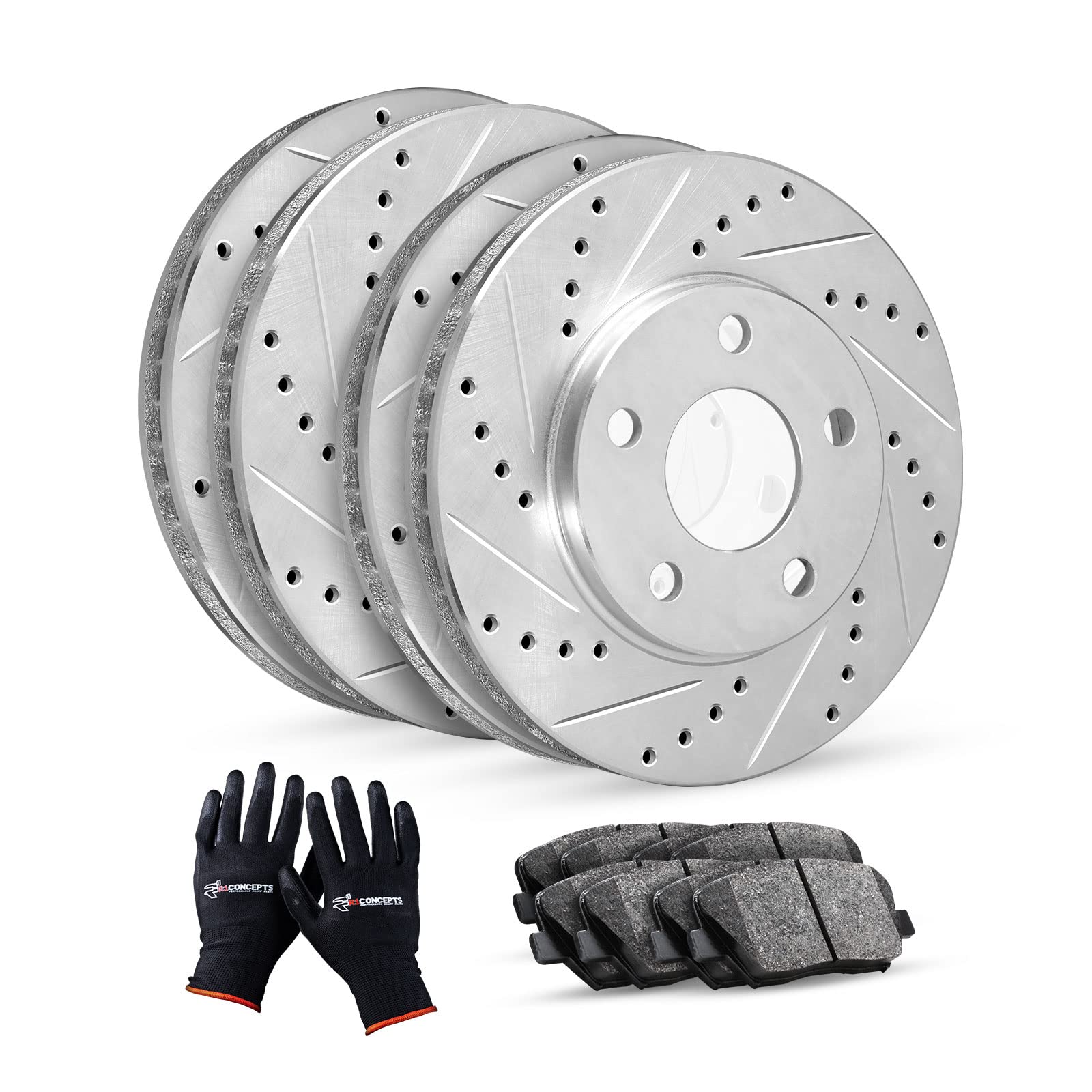 R1 Concepts Complete Front & Rear Brake Kit with Ceramic Pads and Rotors - CEC.39062.02 | High-Performance Braking System for Cars, Trucks & SUVs | Smooth Stops & Durable Protection for Daily Driving & Highway Use