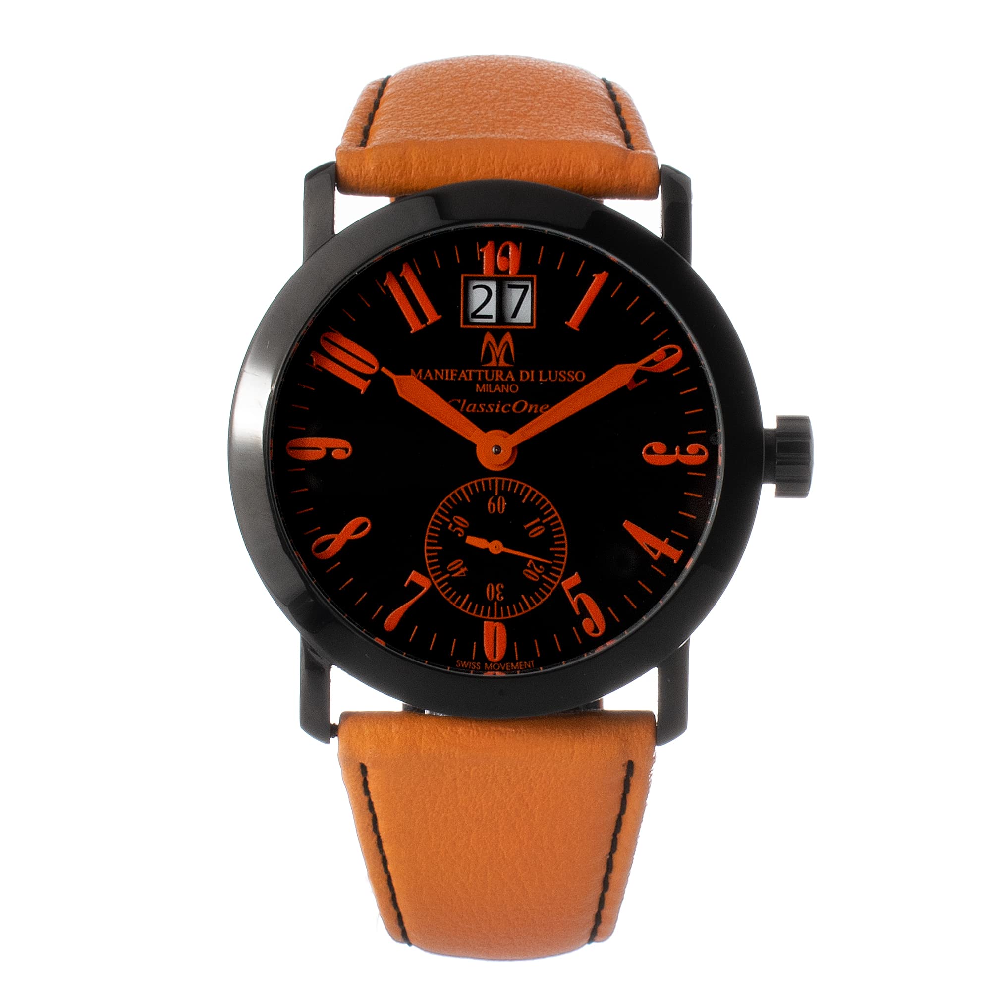 Luxury Montres De Luxe 09CL1-BKOR Stainless Steel Black Men's Watch - Perfect for Business, Formal Events & Everyday Wear