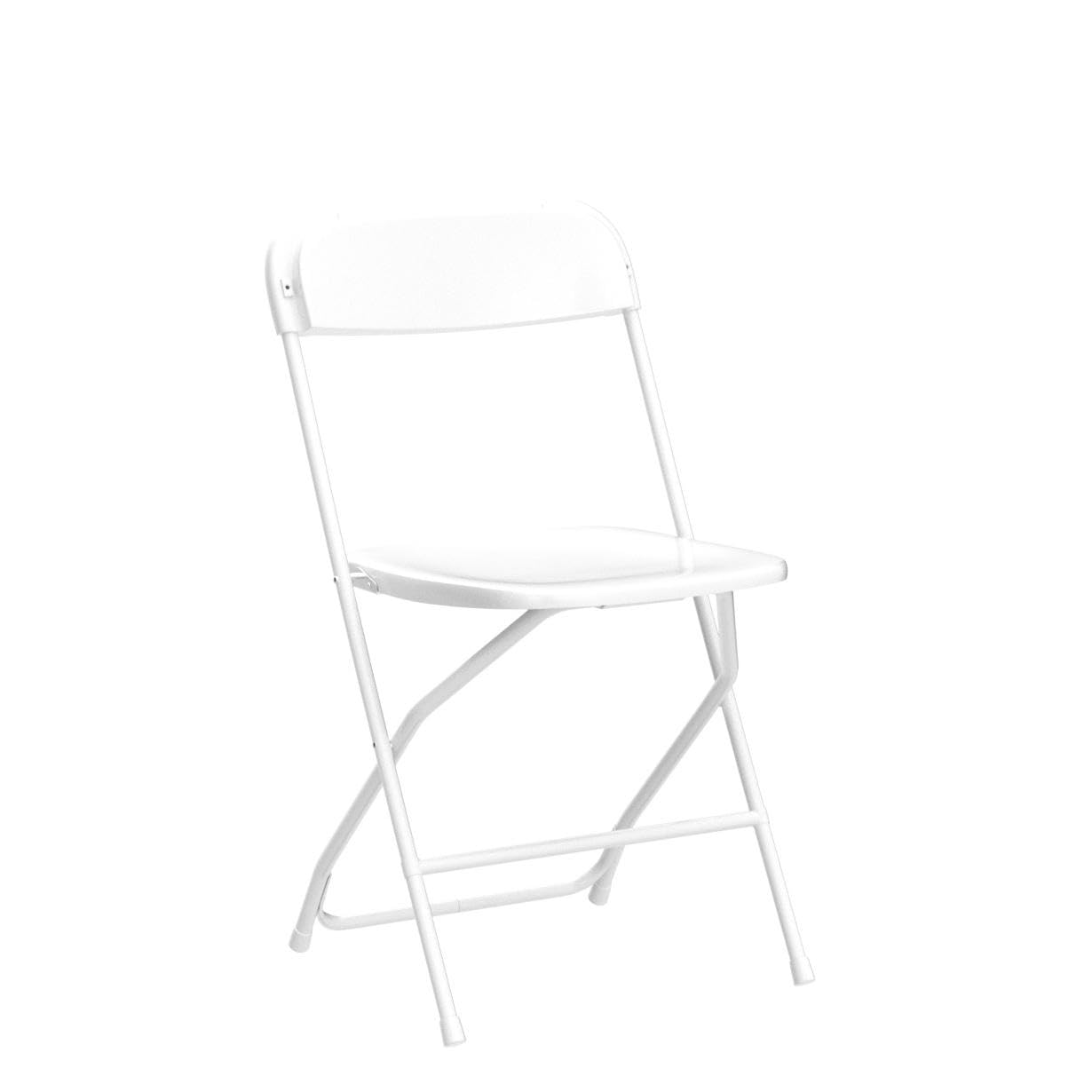 Allpop 10 Pack White Plastic Folding Chairs - Heavy Duty 300lb Capacity, Steel Frame Stackable Commercial Chairs for Indoor & Outdoor Use - Perfect for Weddings, Parties, Offices, and Events
