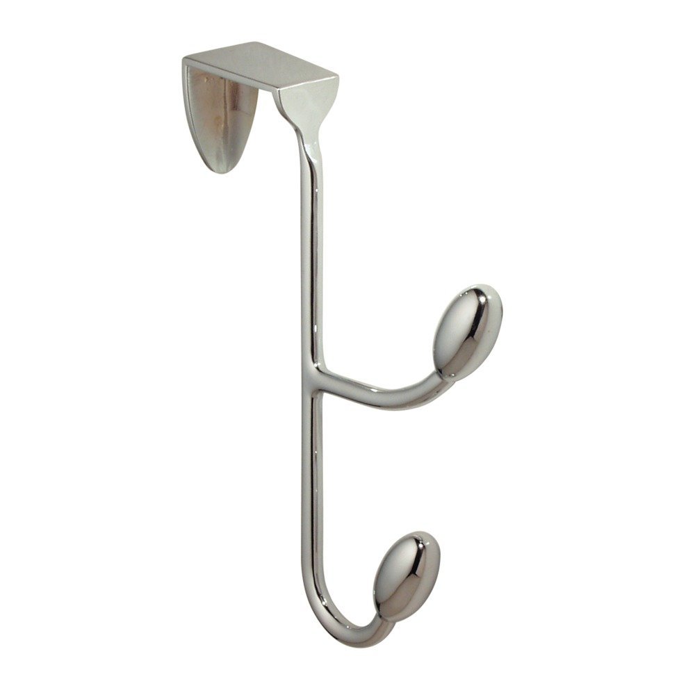 iDesign Orbinni Over the Door Organizer Hooks - Double Chrome Hooks for Coats, Hats, Robes, Towels - Space Saving Entryway & Closet Storage Solution for Home, Dorm, Apartment