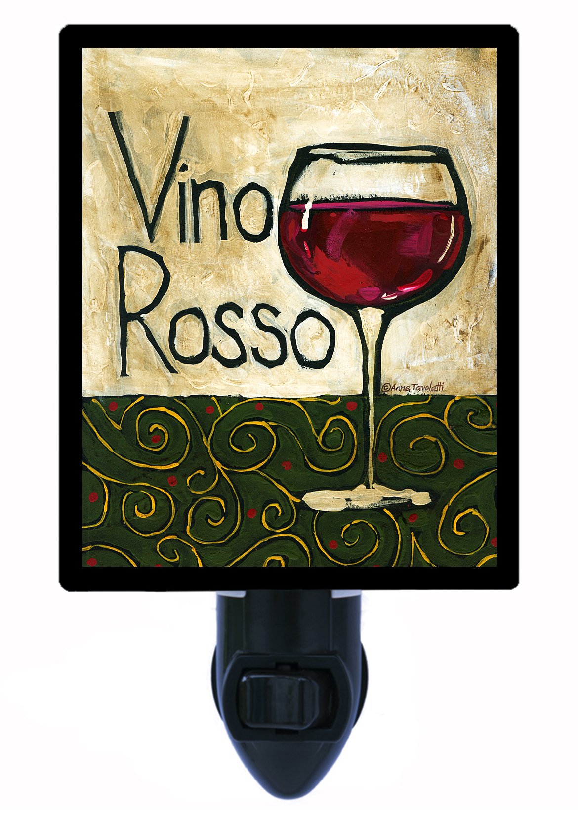 Italian Wine & Bar LED Night Light - Vino Rosso Kitchen Night Light for Restaurants, Bars & Home Decor