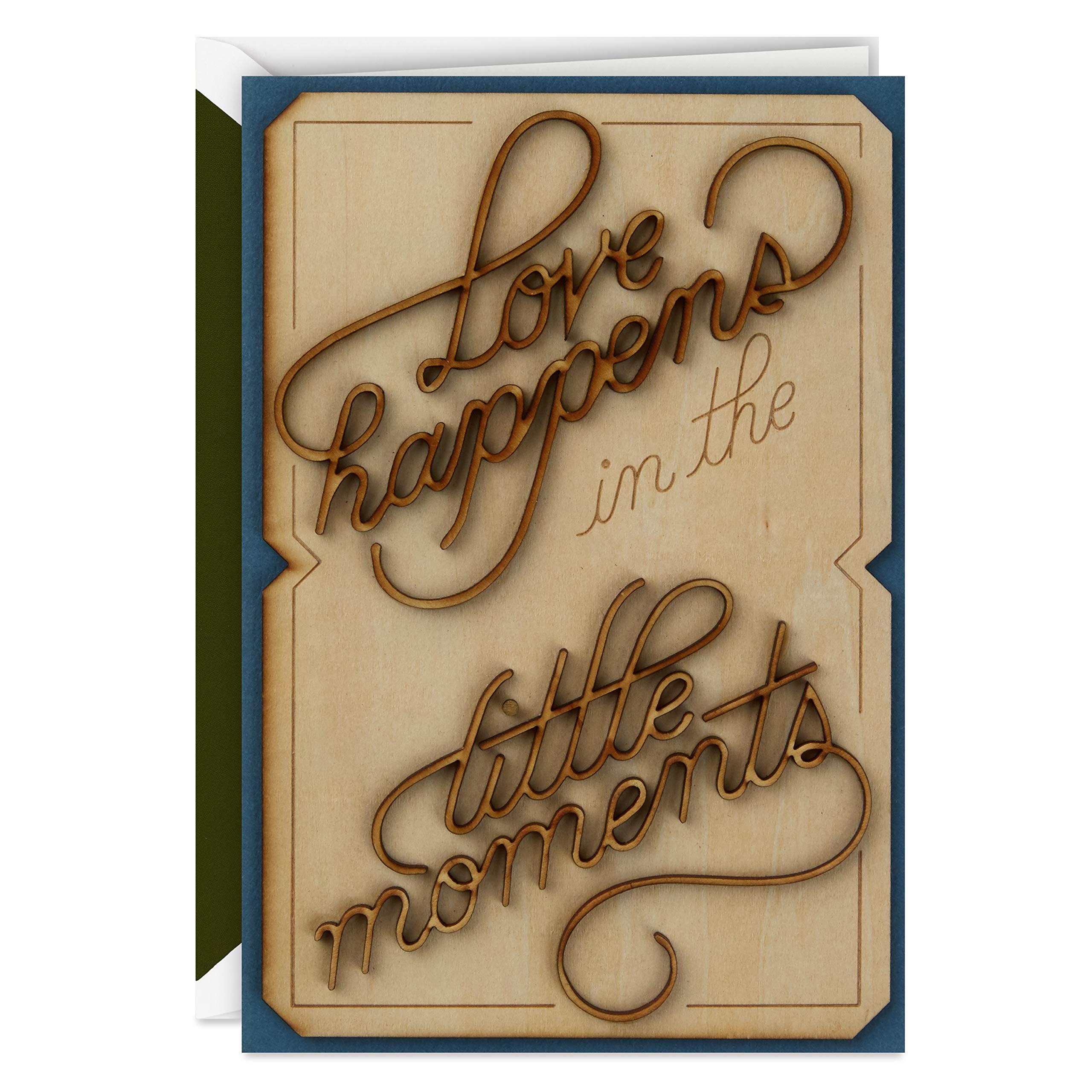 Hallmark Signature Love Card - Romantic Anniversary, Birthday & Sweetest Day Greeting Card with Wood Lettering Design (Little Moments Collection) - Perfect for Couples, Wife, Husband & Loved Ones