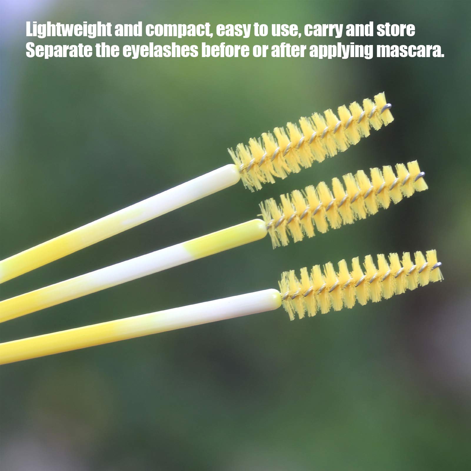200pcs Mascara Wands - Disposable Eyelash Extension Brushes, Portable Travel Spoolies for Professional Makeup & Lash Extensions (Yellow) | Perfect for Salons, DIY Beauty & On-the-Go Touch Ups