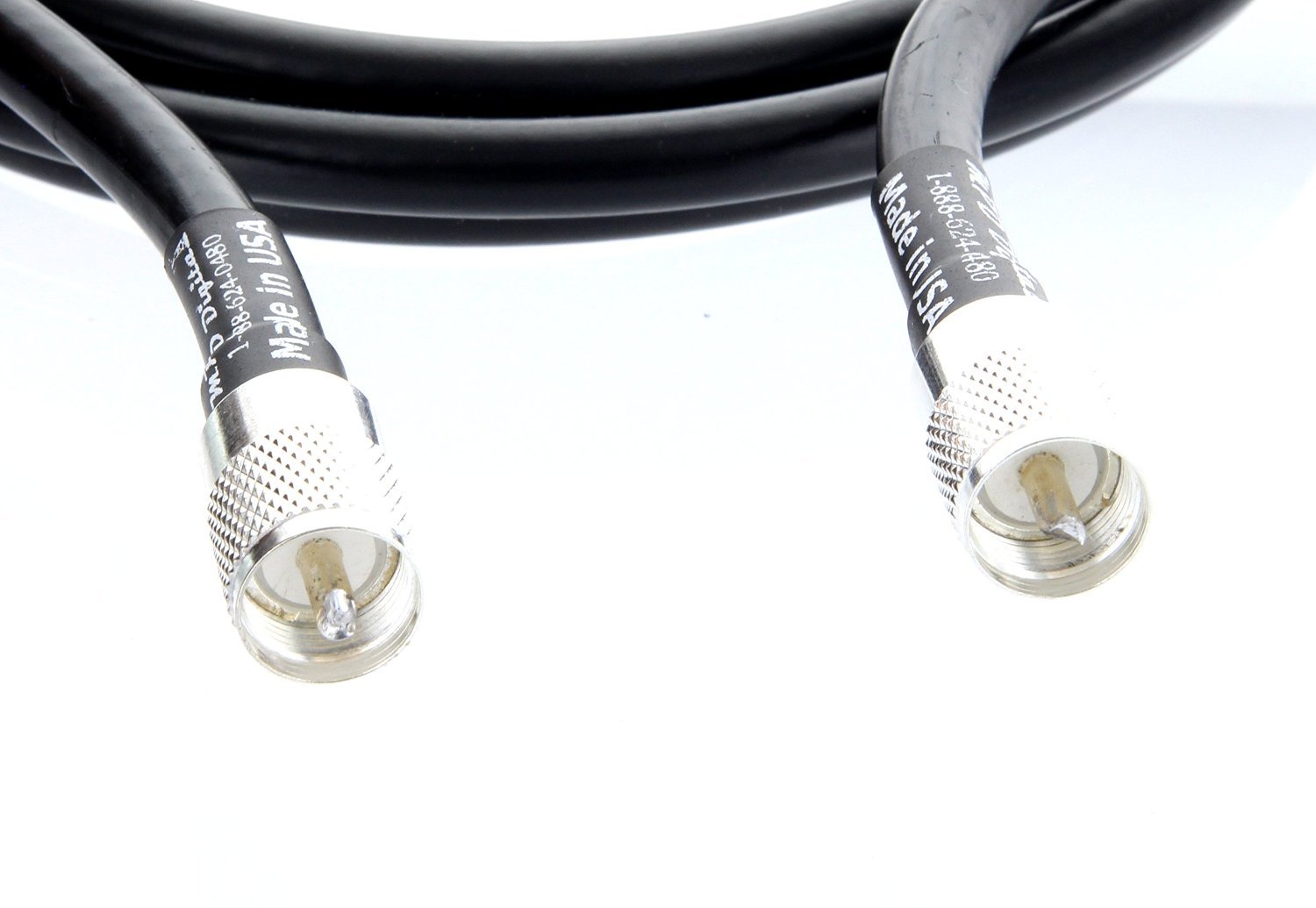 High-Quality LMR400DB Coax Cable - UHF PL259 Male to UHF PL259 Male Connector - Low Loss 50ft CB Ham Radio, WiFi & Antenna Cable - Made in USA - Perfect for Radio Transmitters, CB Radios & Wireless Networks
