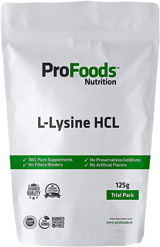 MoreLife Profoods L Lysine HCL Powder 125g - Pure Amino Acid Supplement for Immune Support & Collagen Production - Ideal for Cold Sores, Skin Health & Workout Recovery