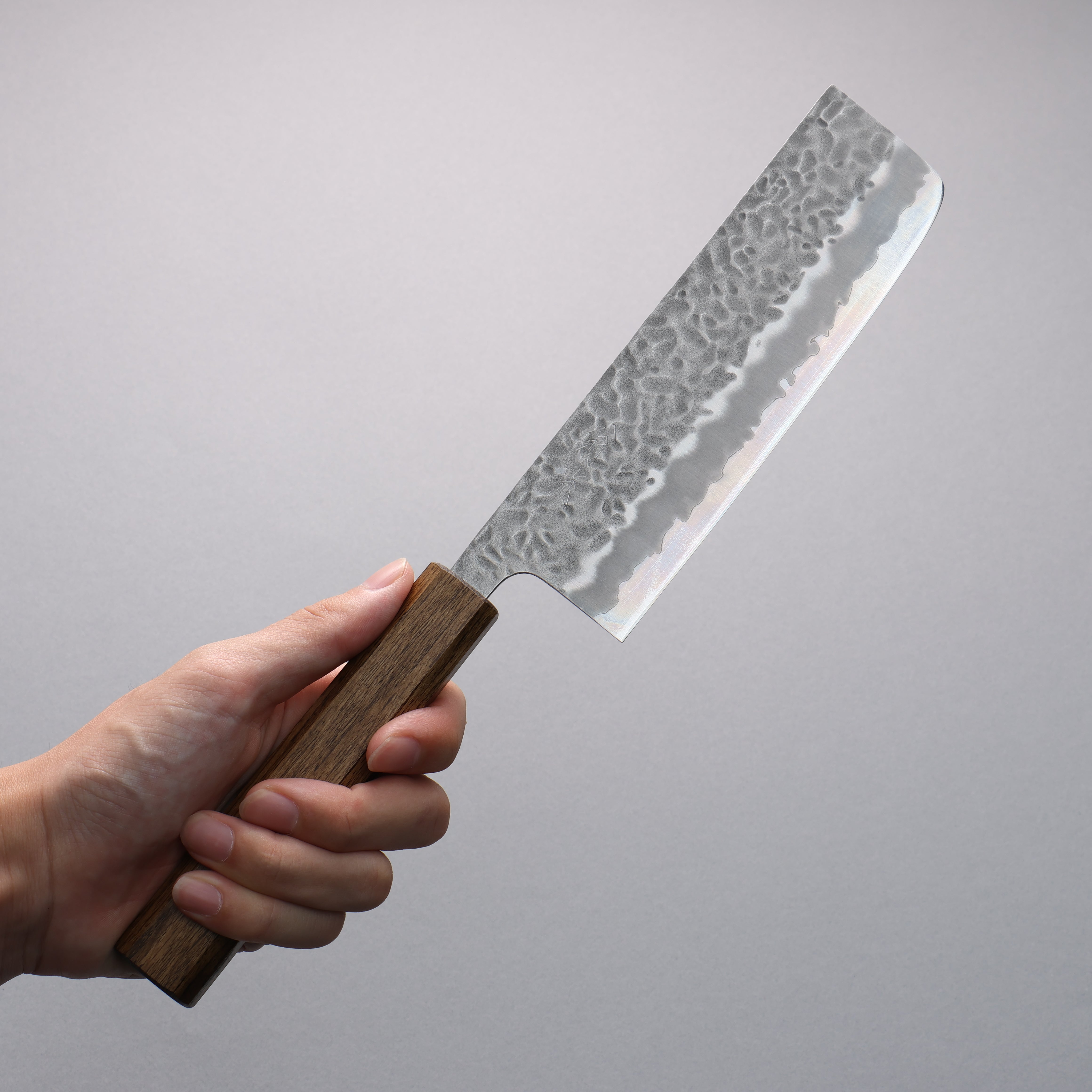 Premium OUL White Steel No.1 Japanese Nakiri Knife 165mm - Hand Hammered Blade with Oak Handle - Perfect for Vegetable Chopping, Slicing & Precision Kitchen Tasks