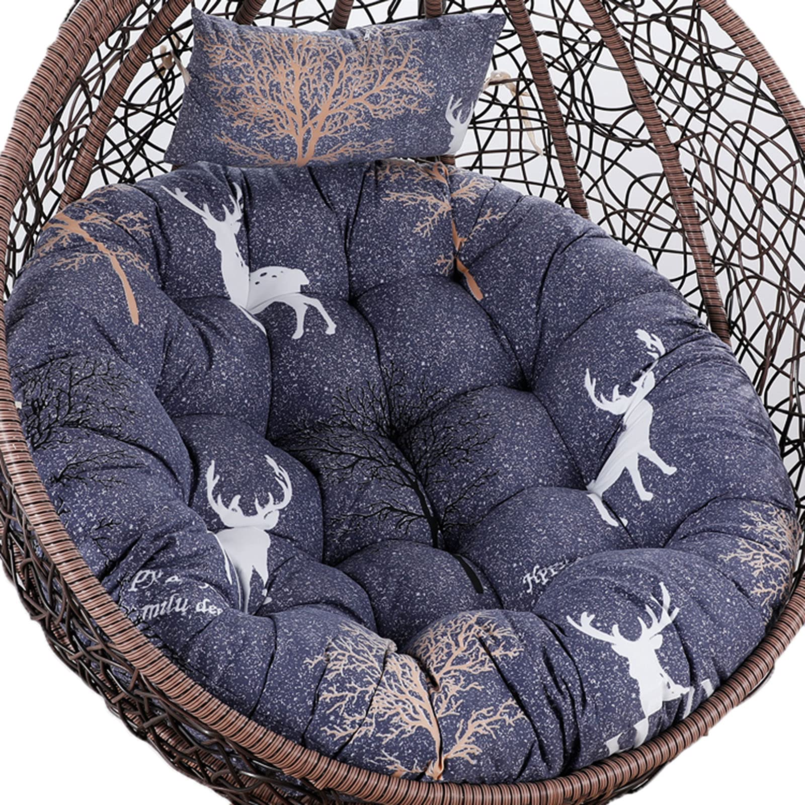 Thick Removable Washable Hanging Egg Chair Cushion Replacement - Outdoor Swing Chair Pad for Patio, Garden & Backyard - Perfect for Relaxing, Lounging & Sunbathing